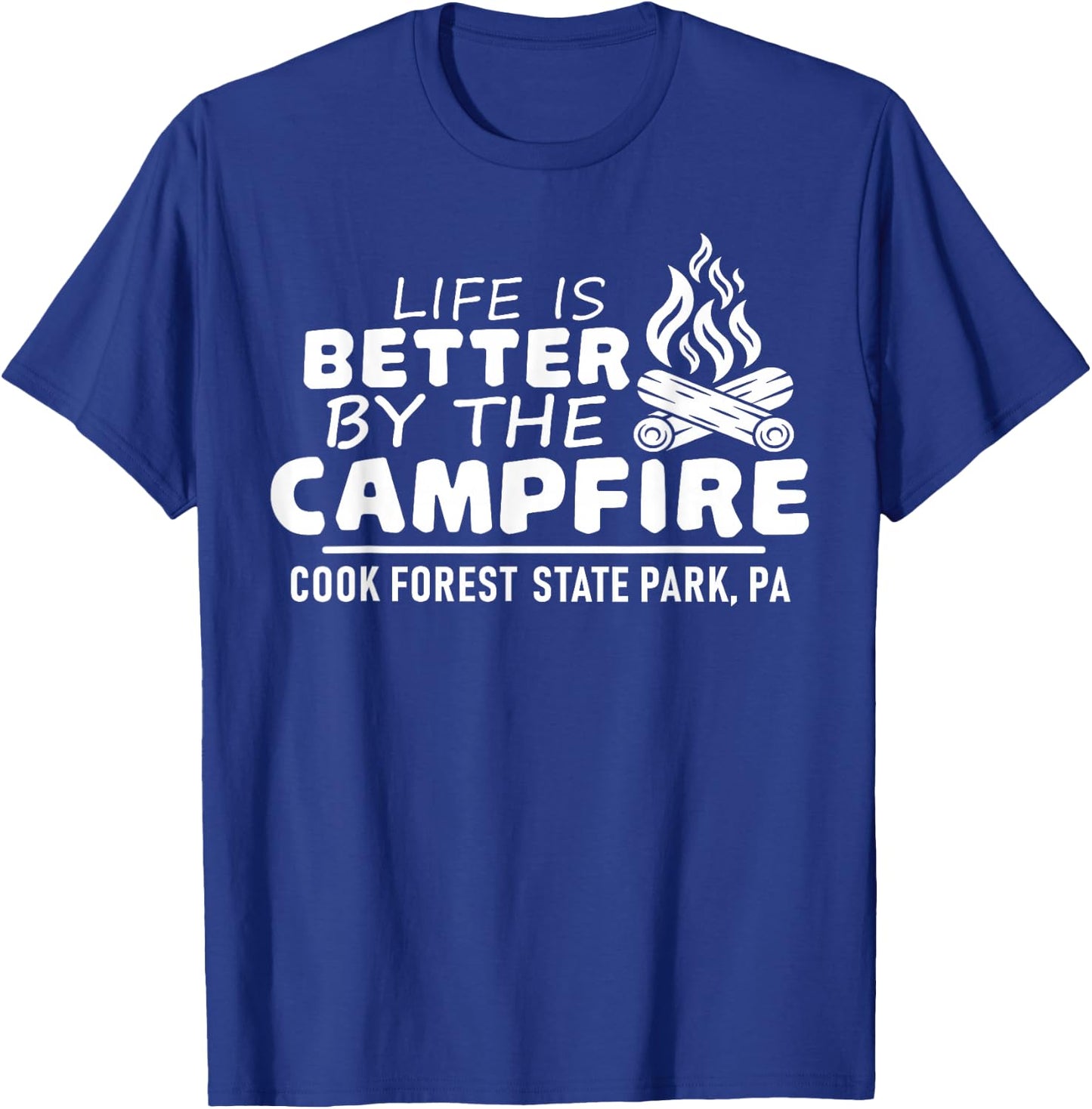 Cook Forest State Park Campfire Shirt Camping Hiking Outdoor T-Shirt - T-Shirt | Royal