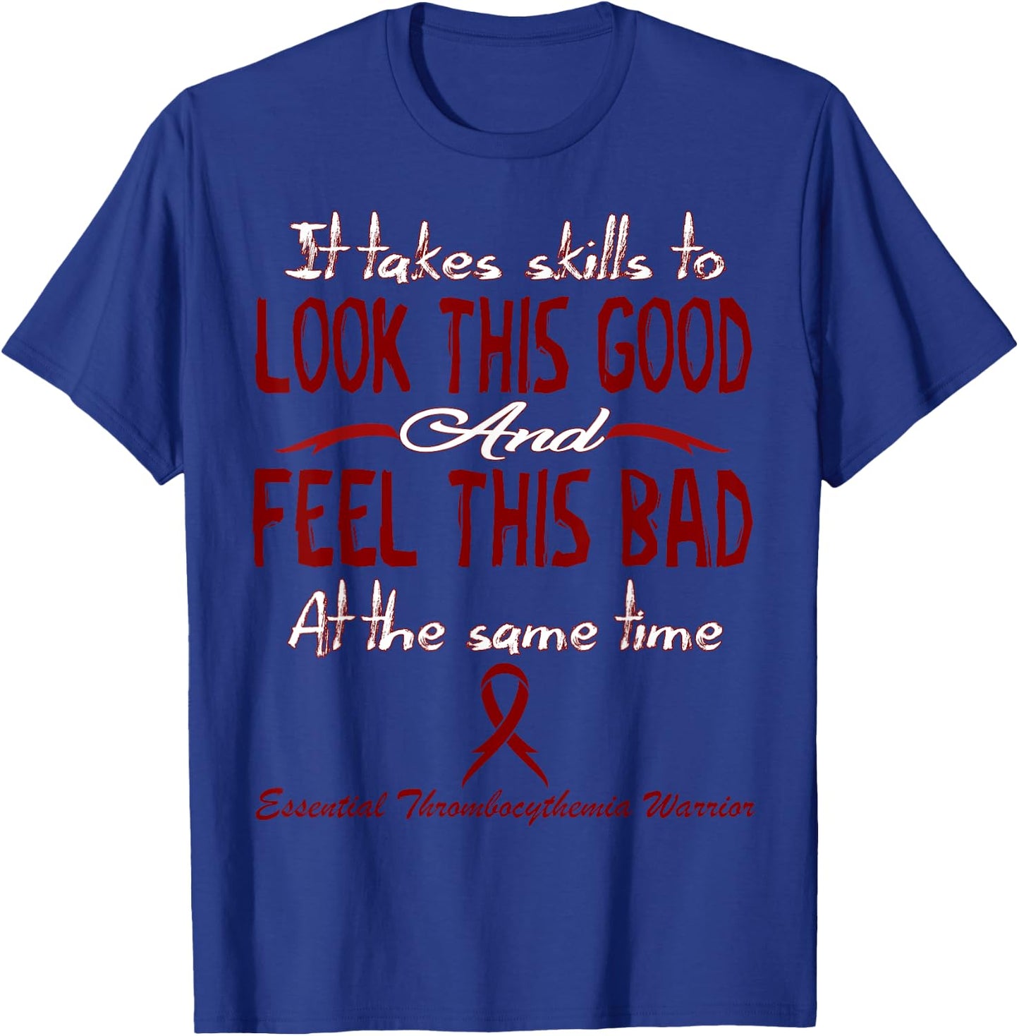 Essential Thrombocythemia Awareness - Adults - Black - Small - Modern - Letter Print - Short Sleeve - Classic Fit - Cotton Blend - Awareness T-Shirt - T-Shirt | Royal