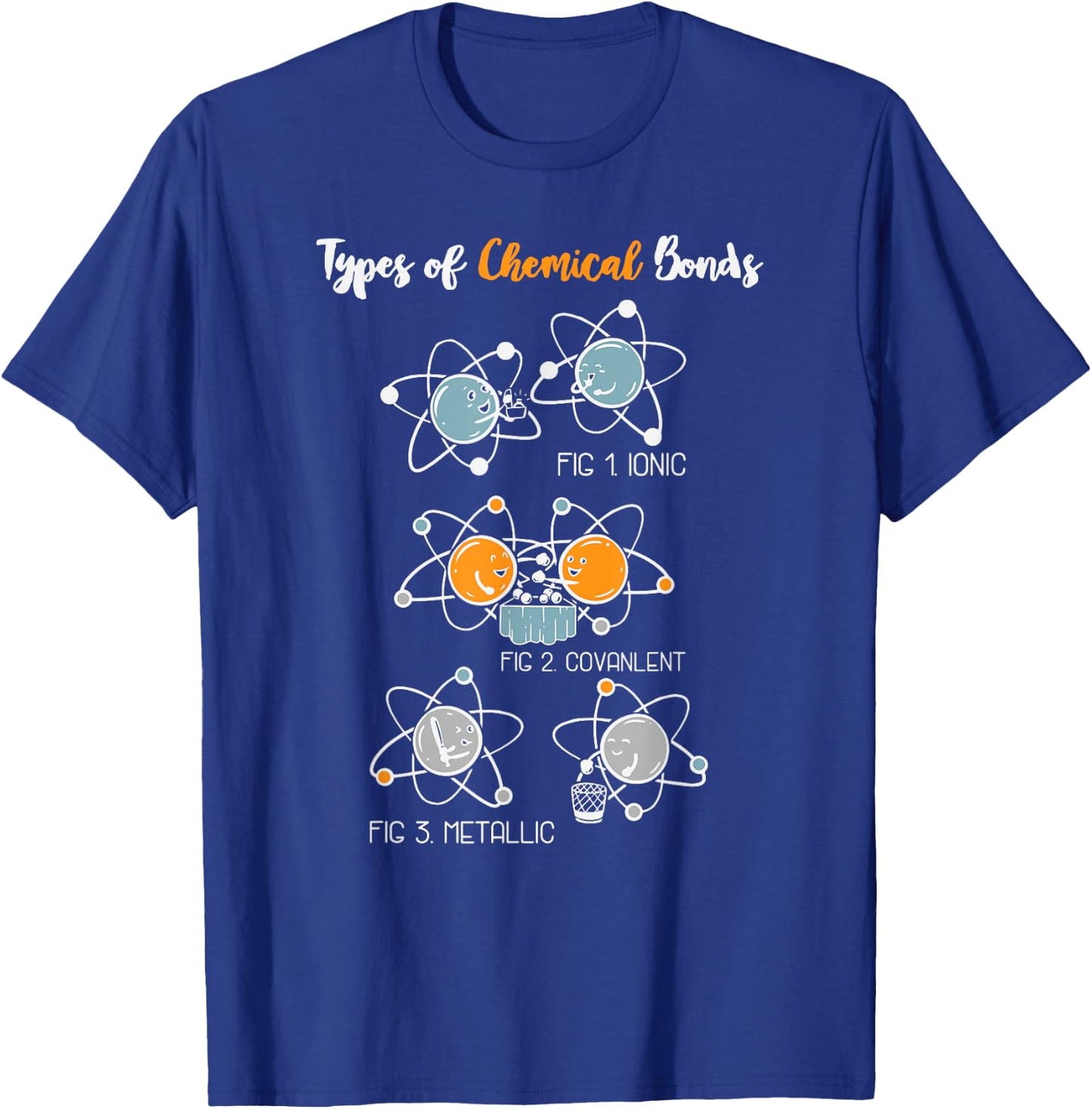 Types Of Chemical Bonds - Nerd Geek -Funny Chemistry Student T-Shirt - T-Shirt | Royal
