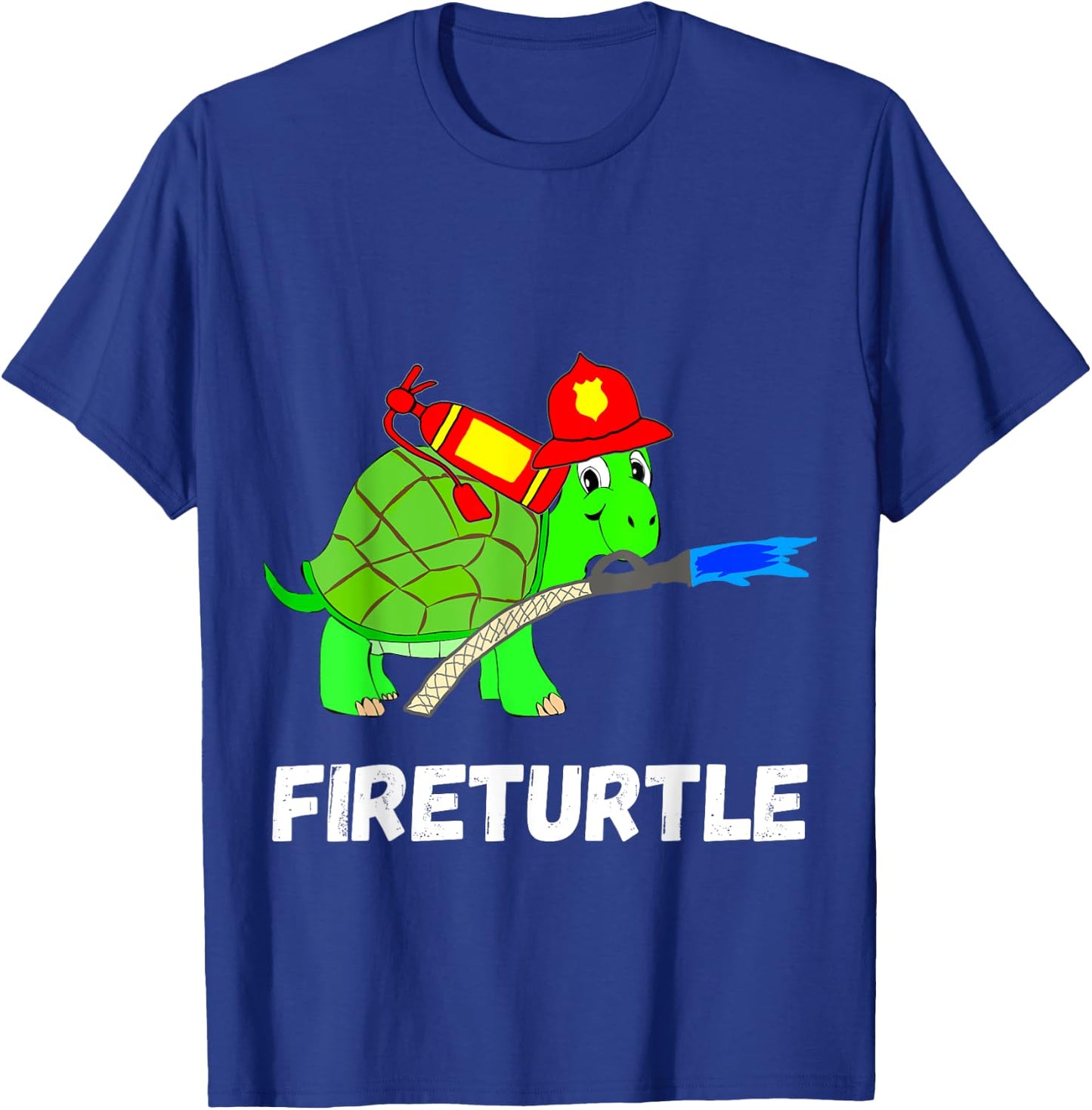 Fire Fighter Sea Turtle Tortoise Firefighter Fireman T-Shirt - T-Shirt | Royal