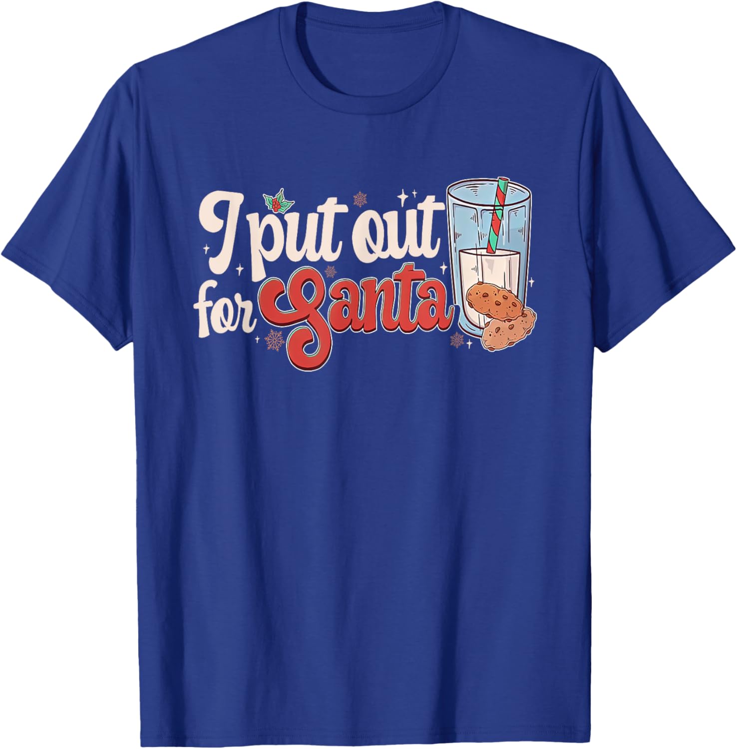 I Put Out For Santa Couple Matching Cookies & Milk Christmas T-Shirt - T-Shirt | Royal