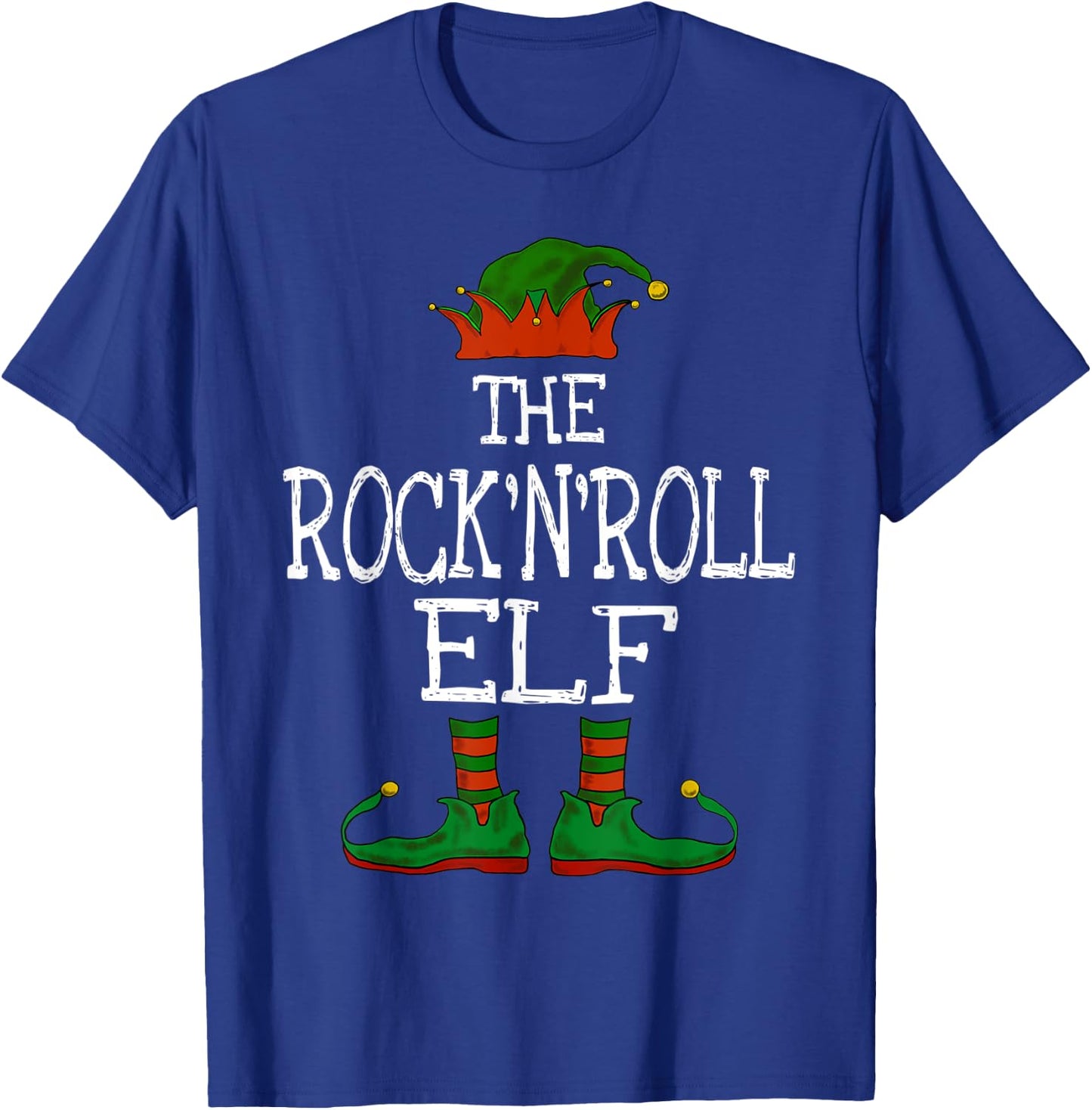 The Rock'n'Roll Elf Family Matching Funny Christmas Gift T-Shirt - T-Shirt | Royal