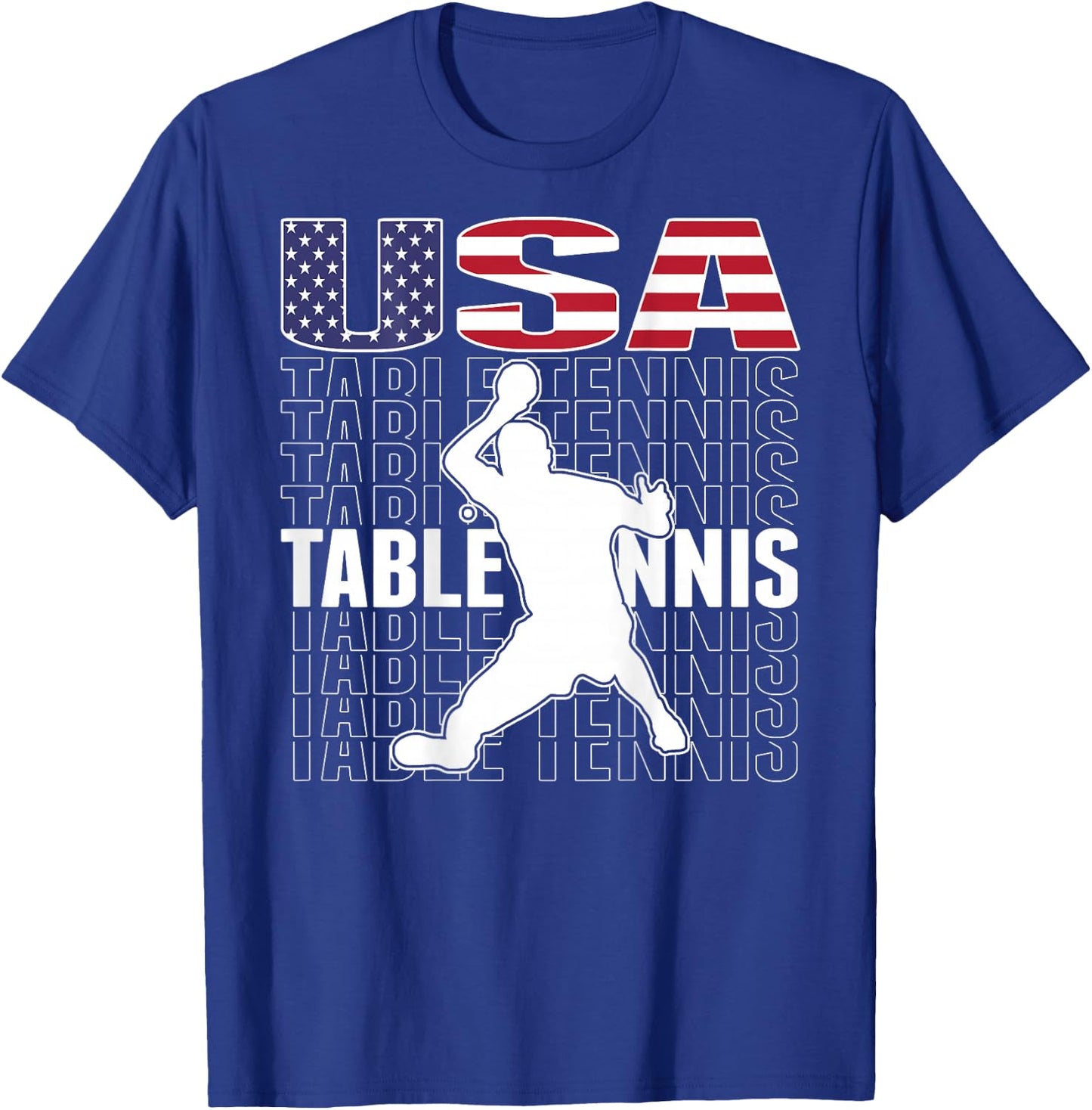 America Table Tennis Fans Jersey American Flag Ping Pong T-Shirt - T-Shirt | Royal