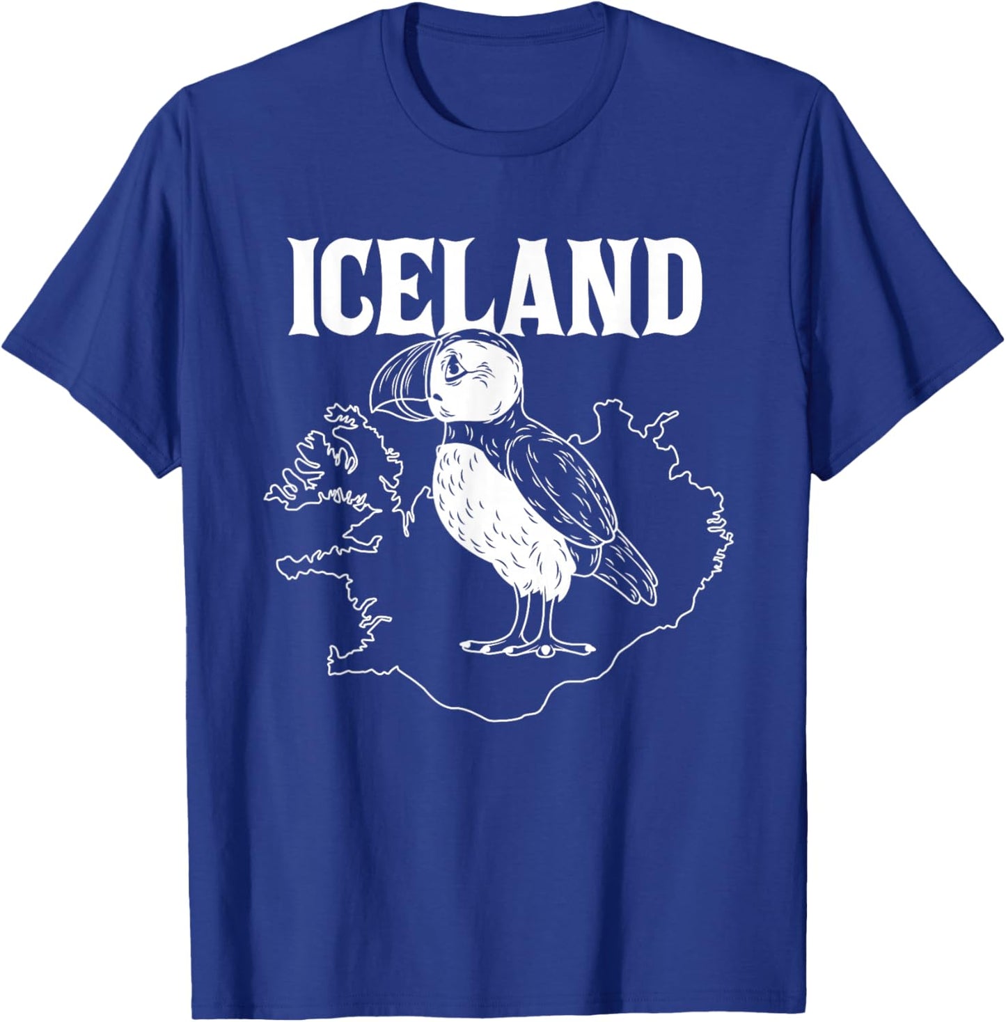 Funny Puffin Bird Iceland Map Puffins Seabirds Lovers Outfit T-Shirt - T-Shirt | Royal