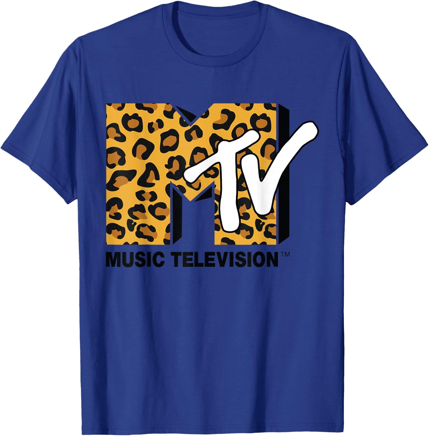 Classic Mtv Logo Leopard Print T-Shirt - T-Shirt | Royal