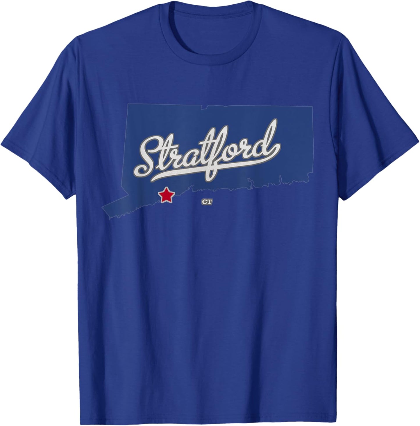 Stratford Connecticut CT Map T-Shirt - T-Shirt | Royal