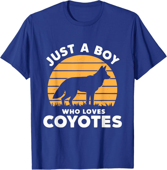 Just A Boy Who Loves Coyotes T-Shirt - T-Shirt | Royal