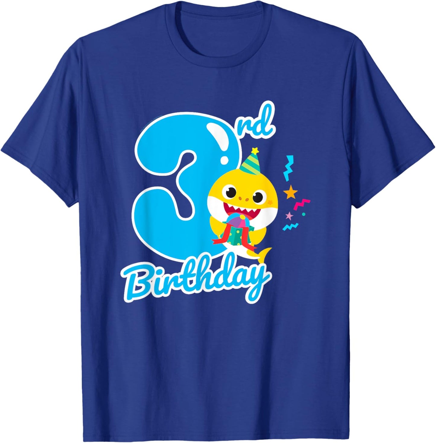 Baby Shark 3rd Birthday Blue 3 Years T-Shirt - T-Shirt | Royal