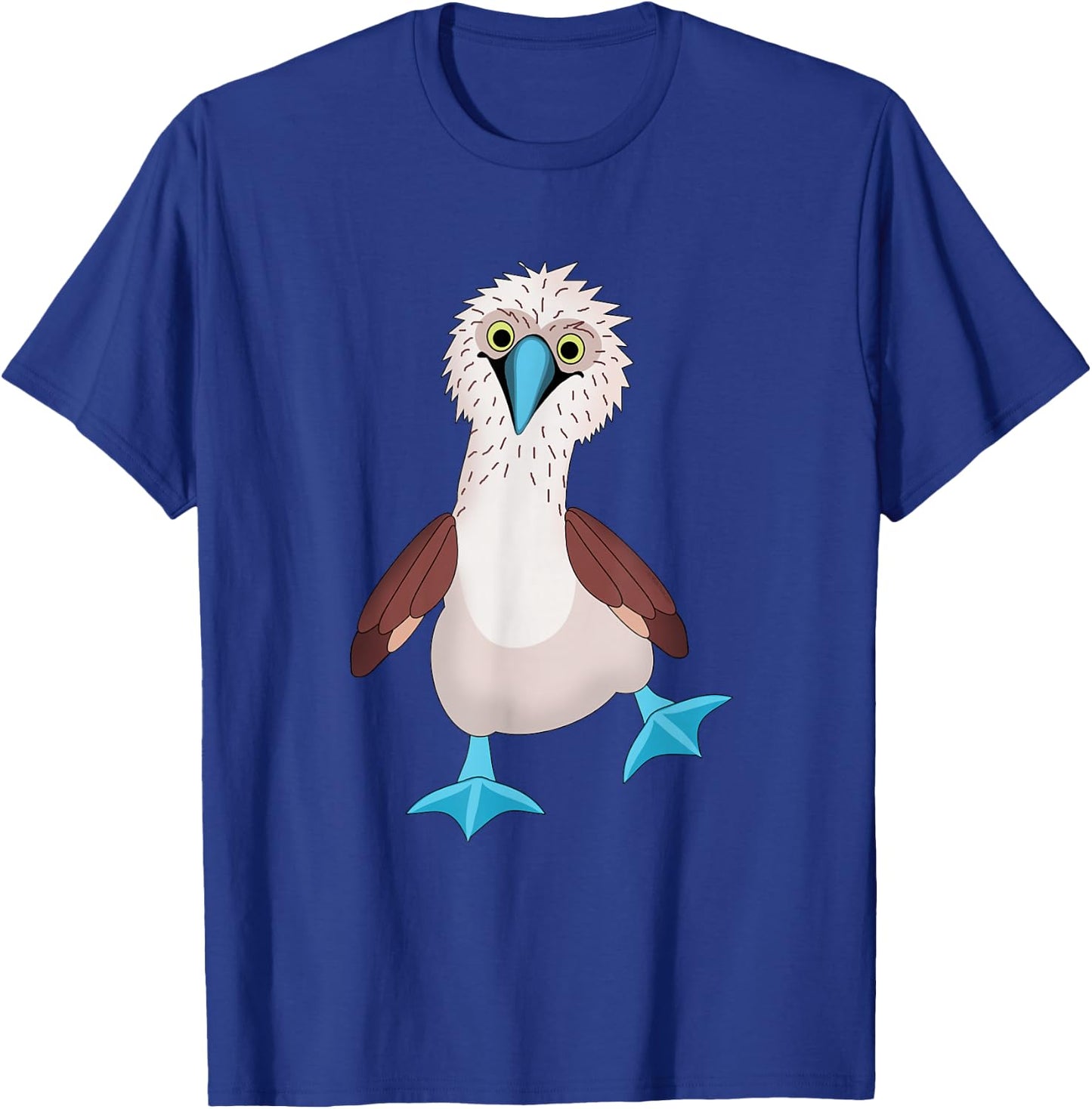 Dancing Booby Sea Bird Footed Blue Feet Drawing T-Shirt - T-Shirt | Royal