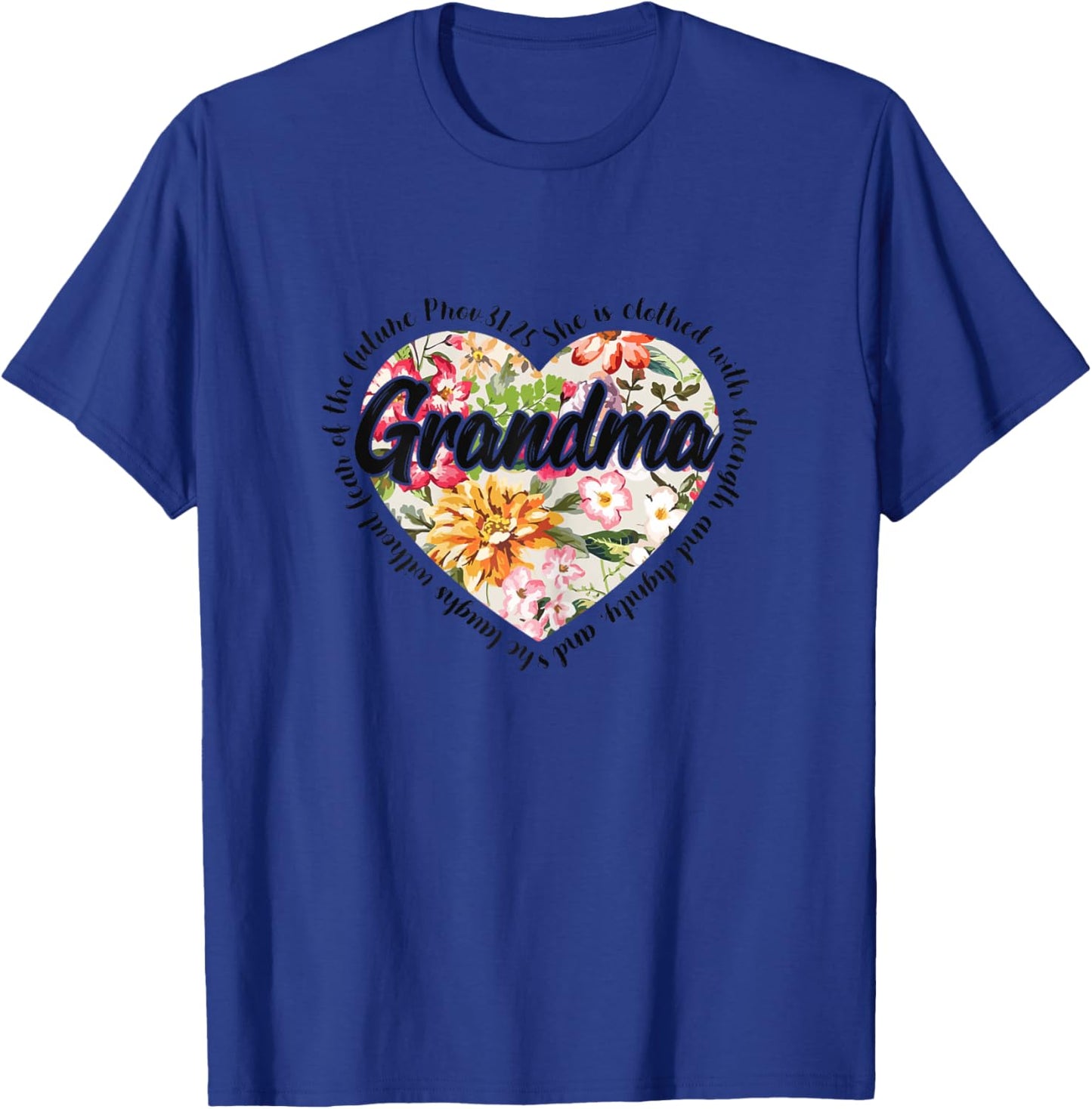 Floral Grandma Mothers Day Christian Bible Verse T-Shirt - T-Shirt | Royal