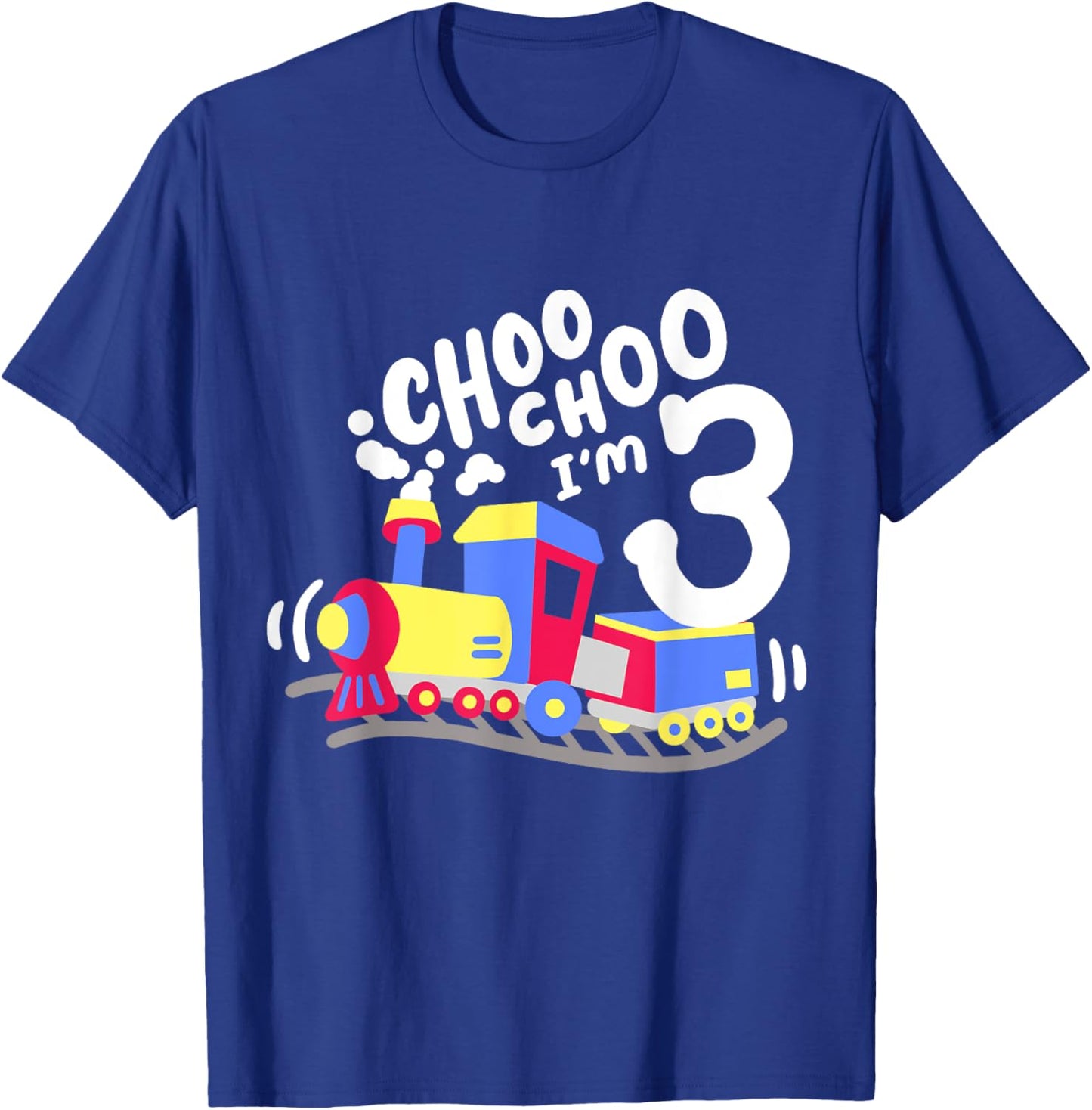 3rd Train Birthday Party Choo Choo Im 3 Three Years Old Boys T-Shirt - T-Shirt | Royal