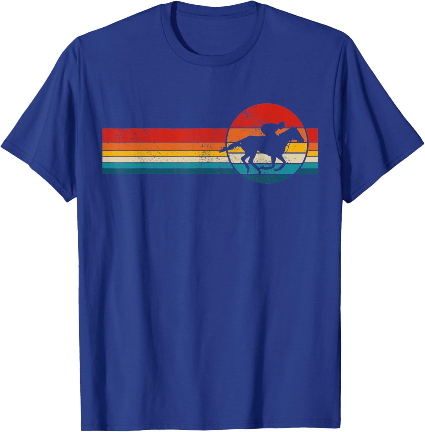 Horse Racing Vintage Retro Horse Riding Racer Rider Gift T-Shirt - T-Shirt | Royal