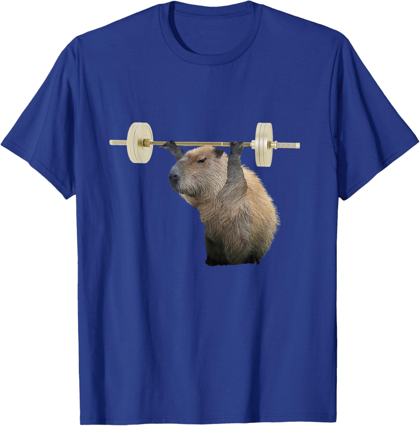 Capybara Weightlifting, Funny Body Building Training T-Shirt - T-Shirt | Royal