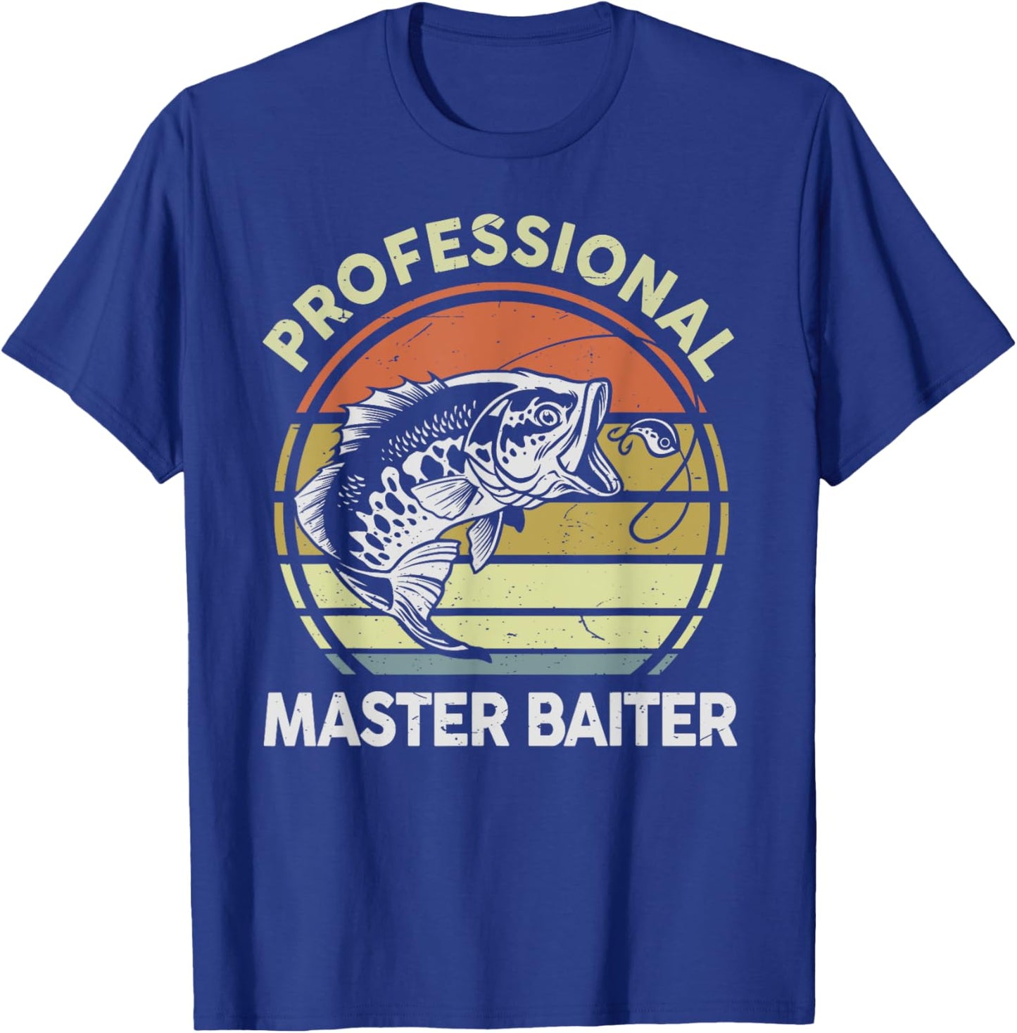 Fishing-Shirt Professional Master-Baiter Funny Dad Vintage T-Shirt - T-Shirt | Royal