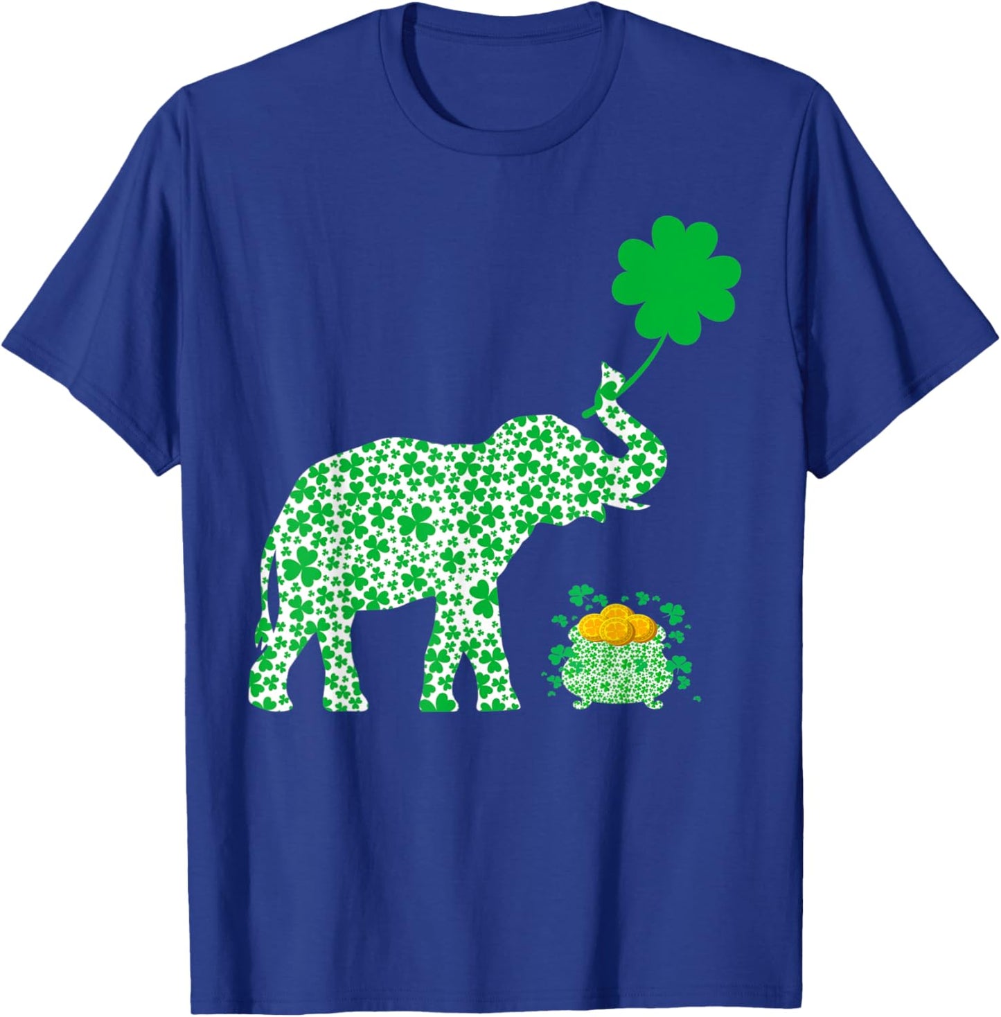 Elephant Lover Irish Shamrock Leaf Elephant St Patrick's Day T-Shirt - T-Shirt | Royal