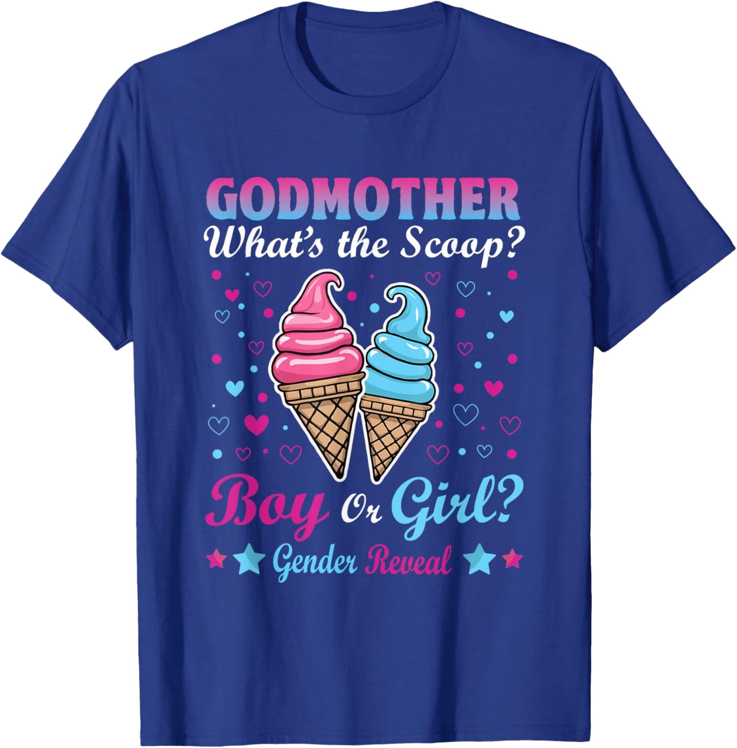 Godmother Ice Cream Whats The Scoop Gender Reveal Matching T-Shirt - T-Shirt | Royal