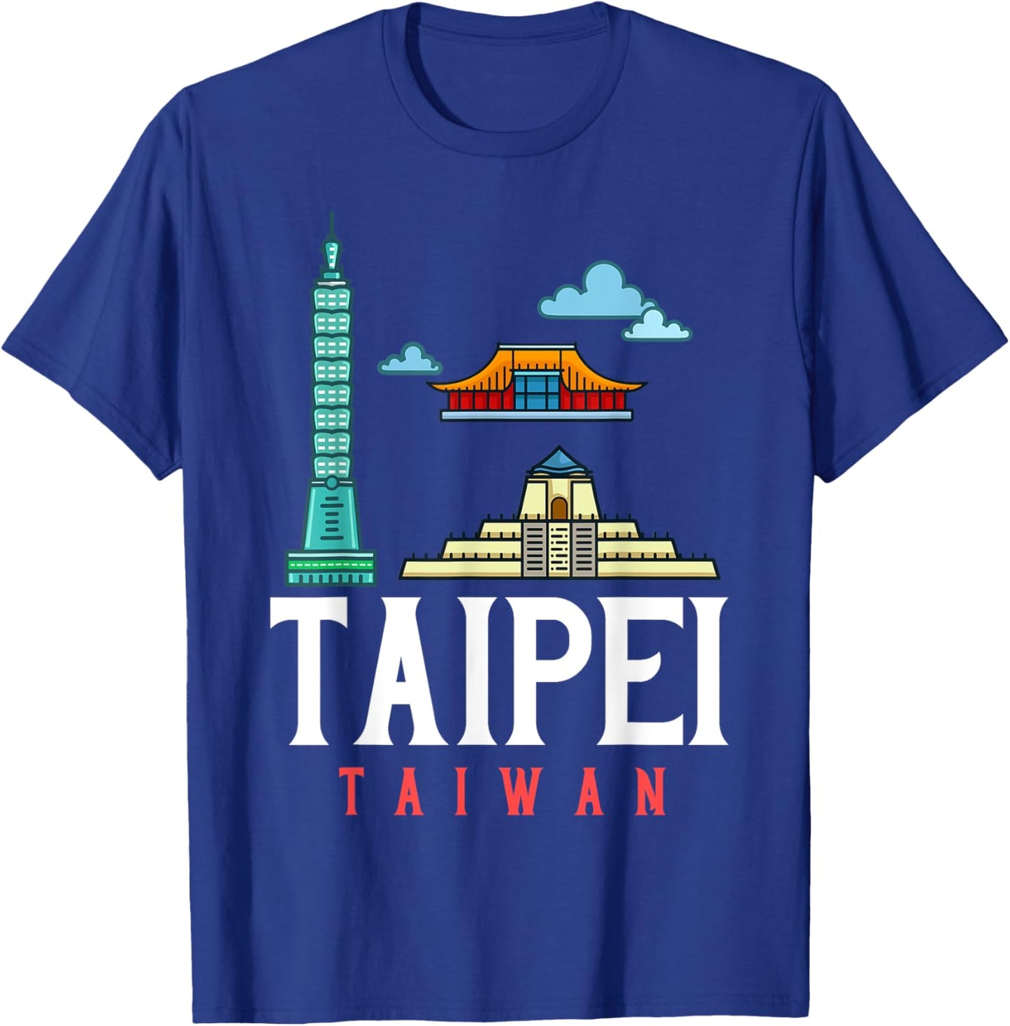 Taipei Taiwan City Skyline Map Travel T-Shirt - T-Shirt | Royal