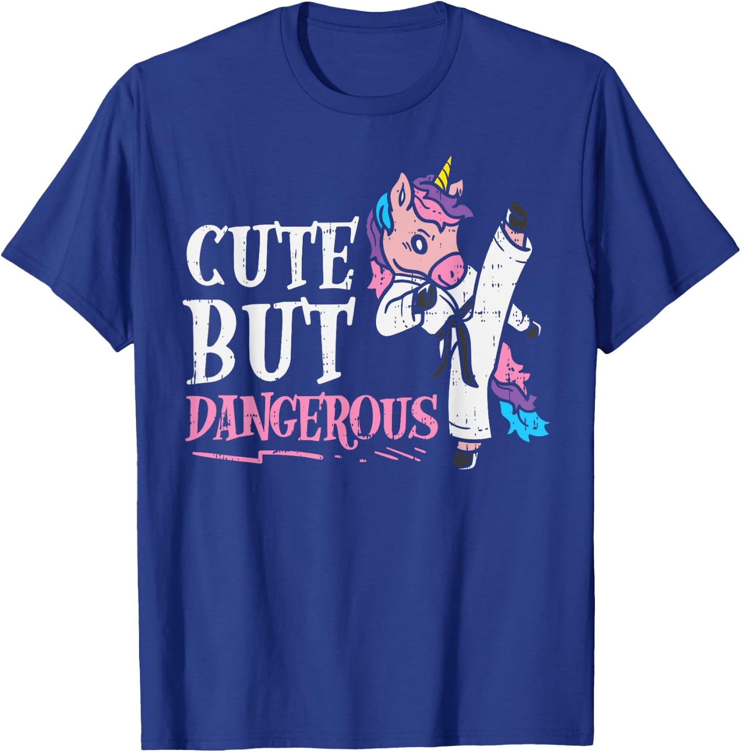 Unicorn Cute But Dangerous Karate Taekwondo Girls Gift T-Shirt - T-Shirt | Royal