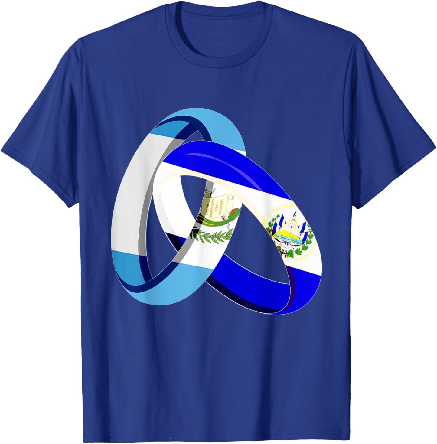 Guatemala Flag El Salvador Grown Ring Marriage Wedding T-Shirt - T-Shirt | Royal