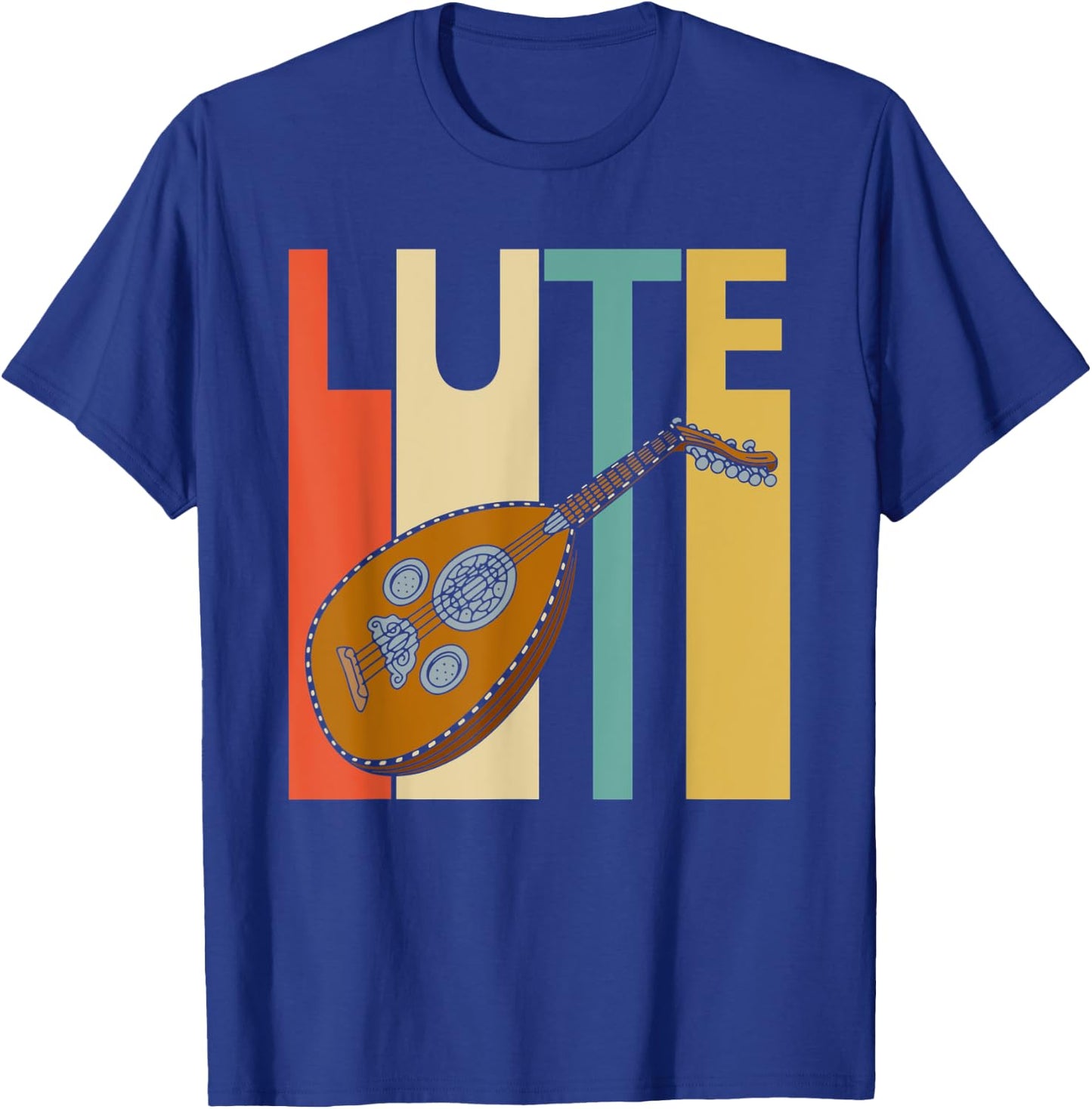 Vintage Lute Player Musician Gift T-Shirt - T-Shirt | Royal