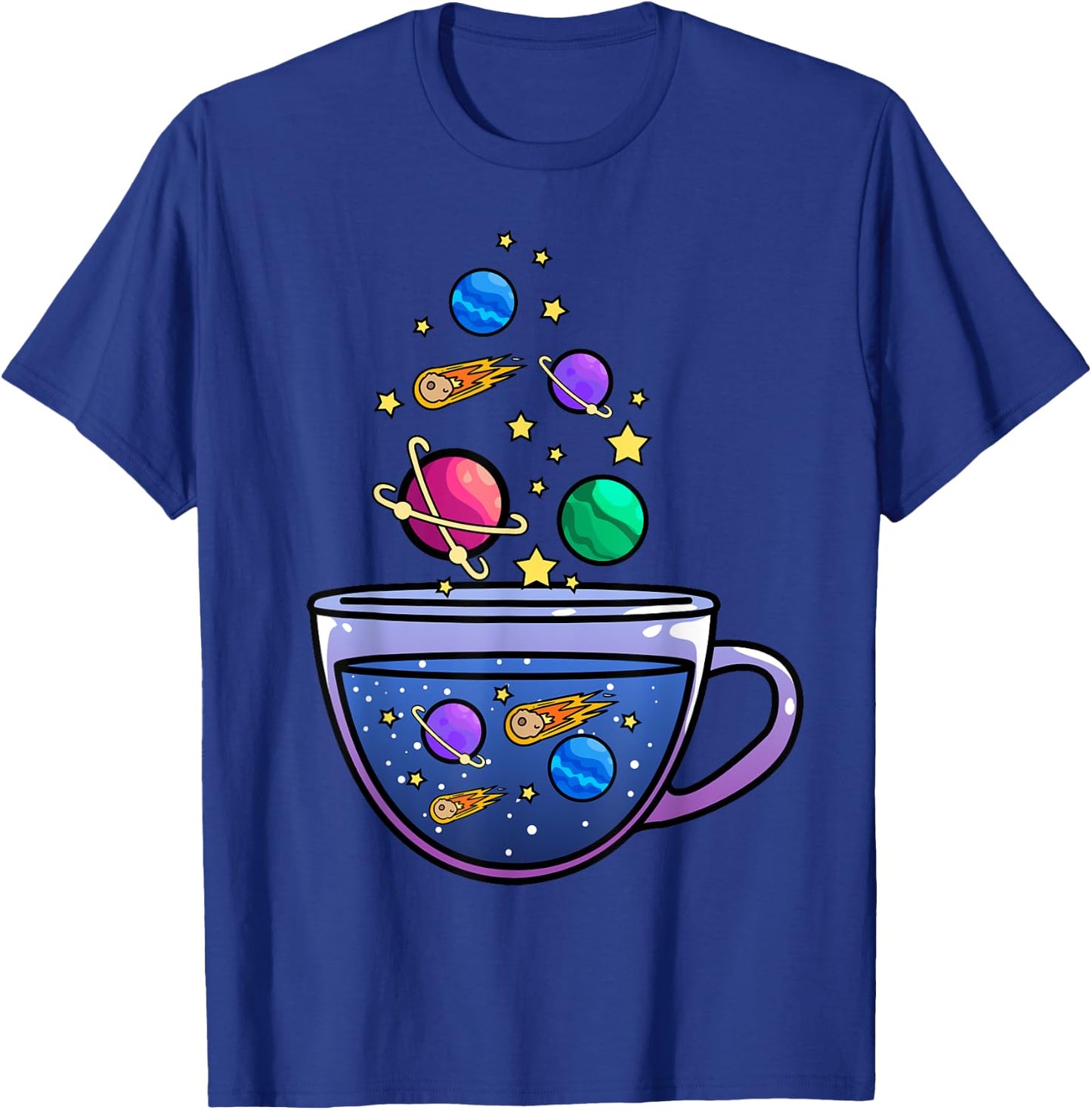 Unique Space Design Galaxy in a Teacup Universe Mars Moon T-Shirt - T-Shirt | Royal