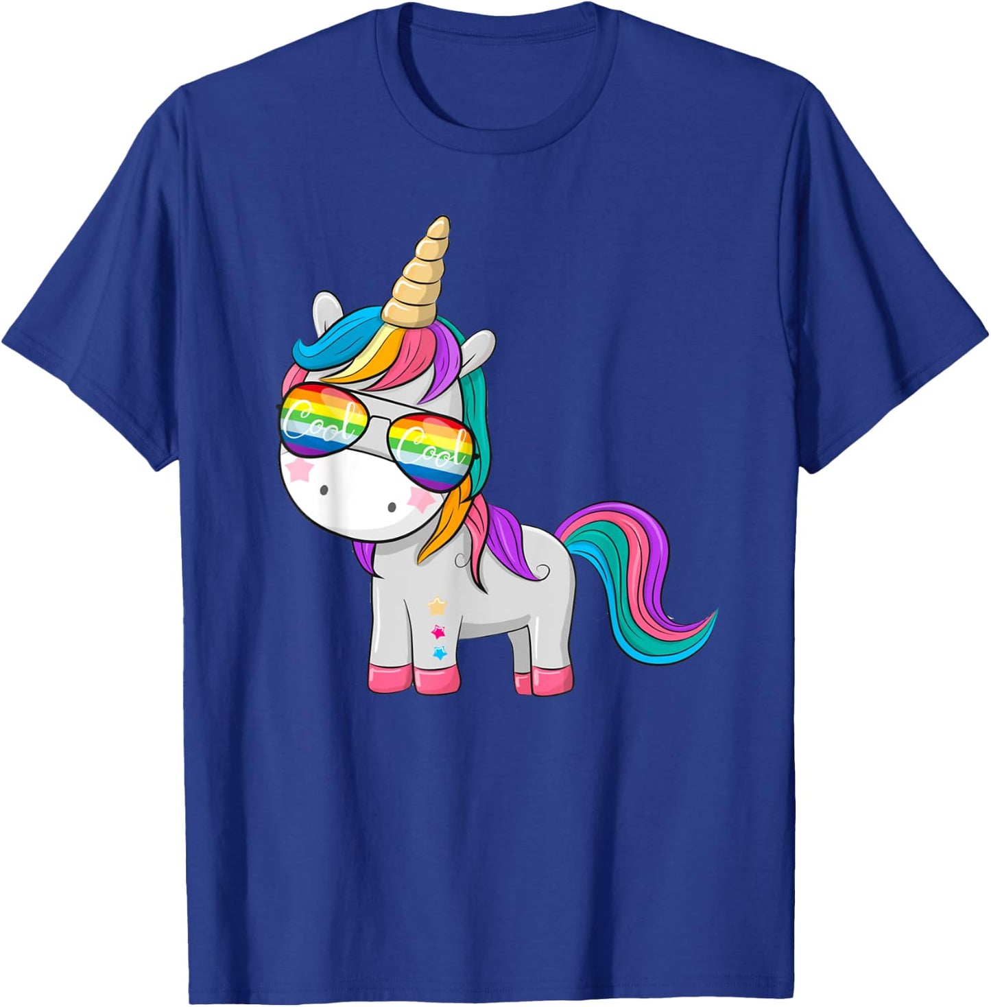 Unicorn with Cool Sunglasses T-Shirt - T-Shirt | Royal