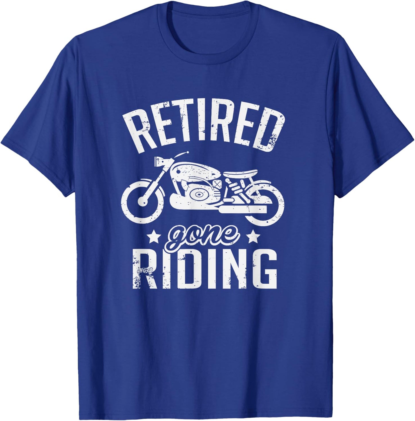 Biker Gifts Retired Gone Riding Motorcycle Retirement Party Gift - Adults - - Short Sleeve - Black - Small T-Shirt - T-Shirt | Royal
