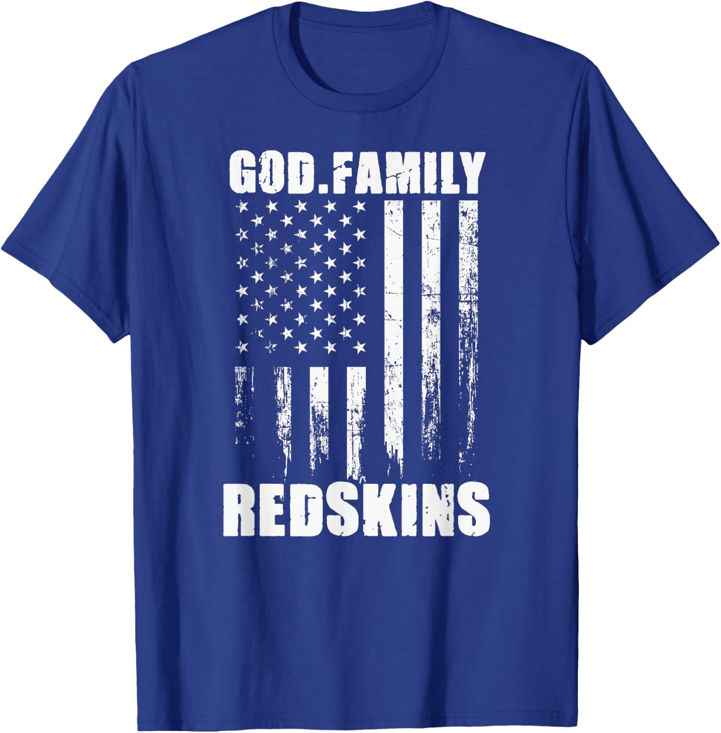 Bryan County Redskins God. Family. Vintage USA Flag T-Shirt - T-Shirt | Royal