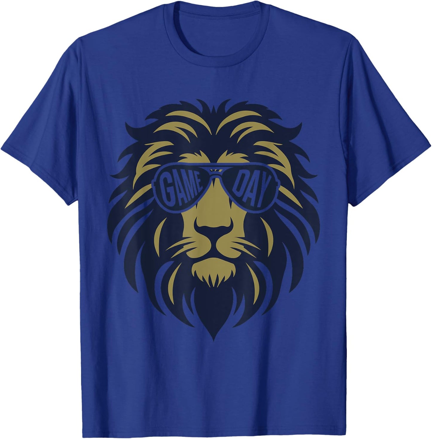 Football Game Day Lion Vintage T-Shirt - T-Shirt | Royal