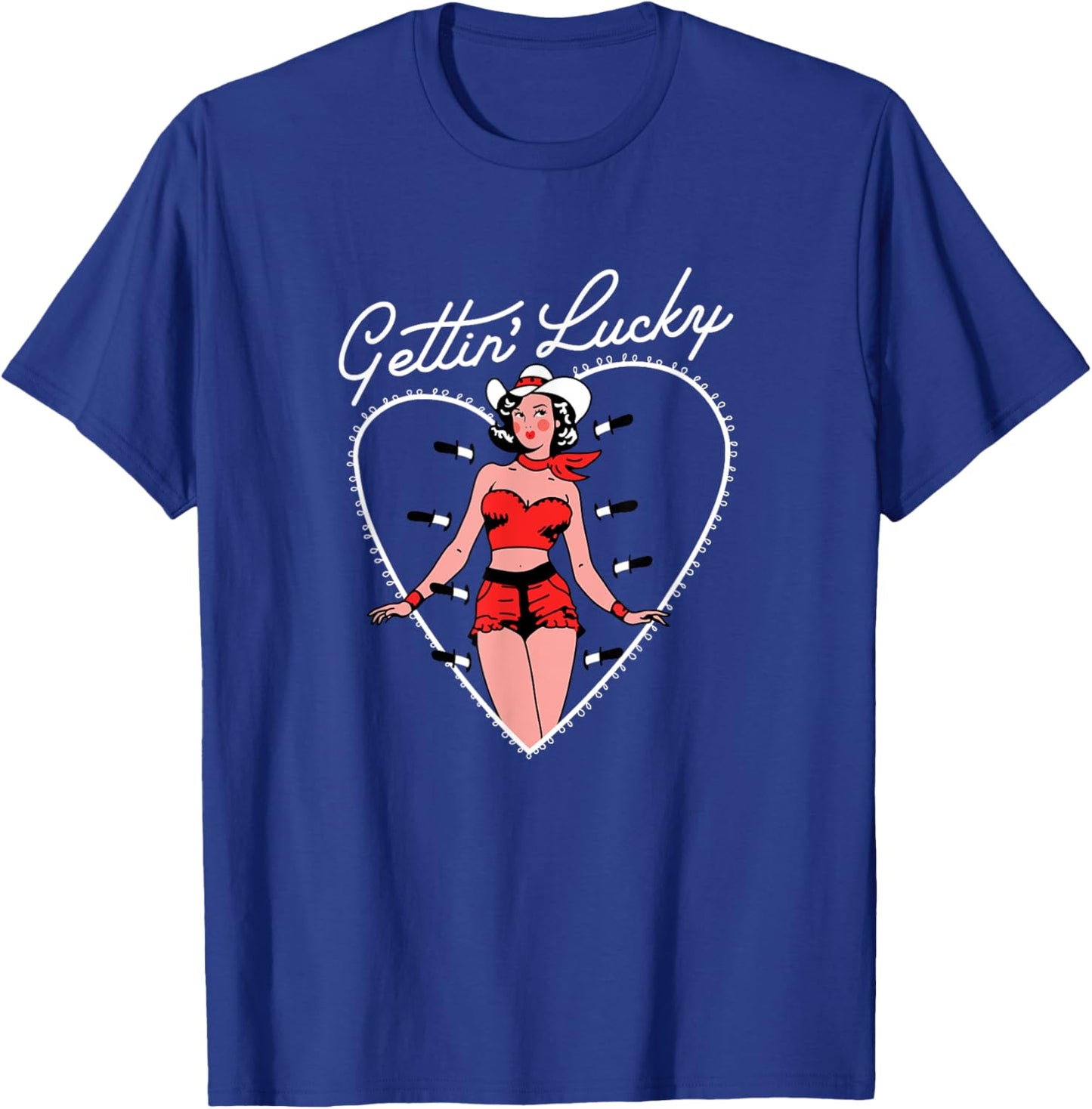 Funny Valentine Gettin' Lucky T-Shirt - T-Shirt | Royal