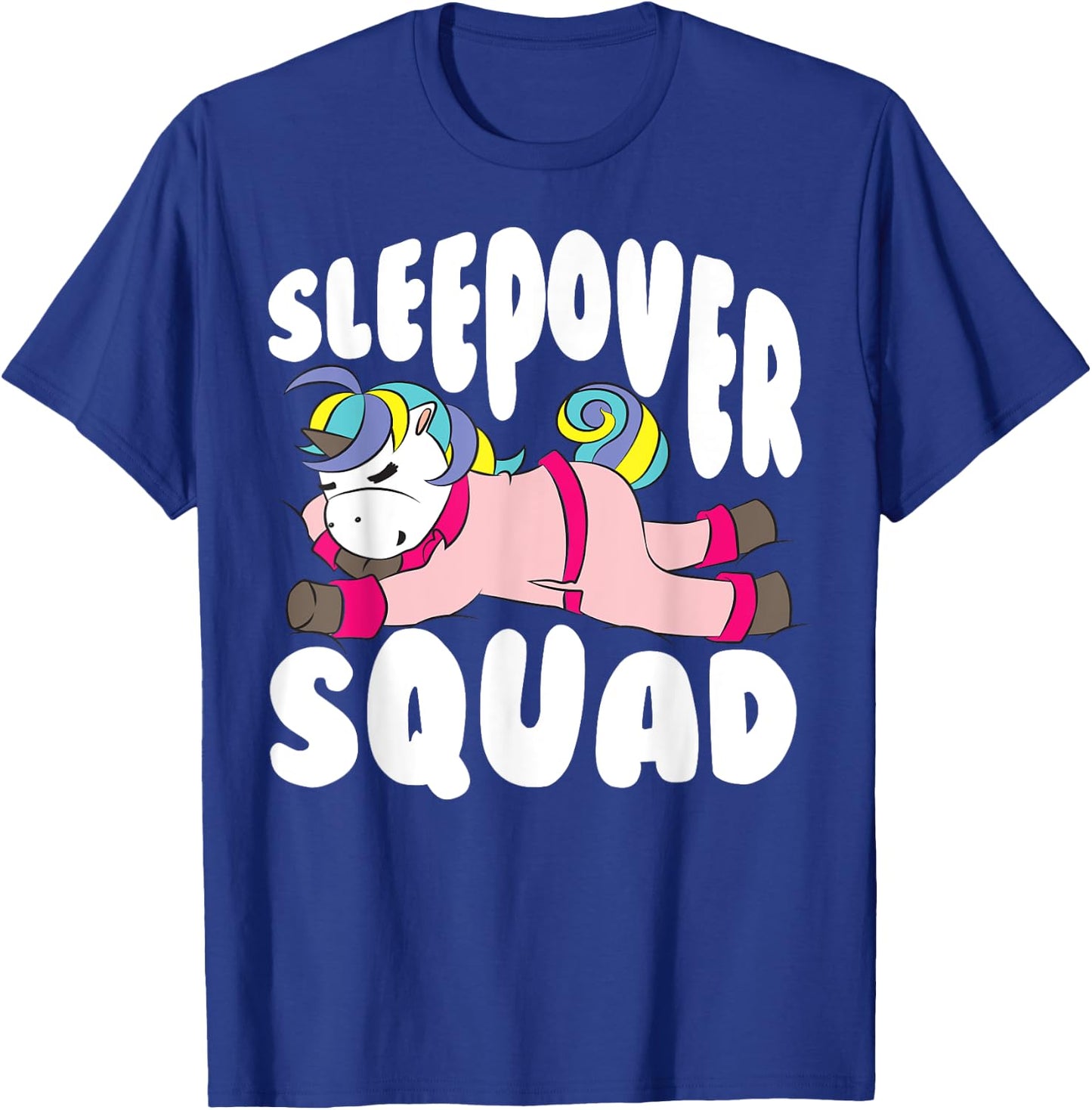Sleepover Squad Gift | Funny Sleeping Unicorn Slumber Party T-Shirt - T-Shirt | Royal