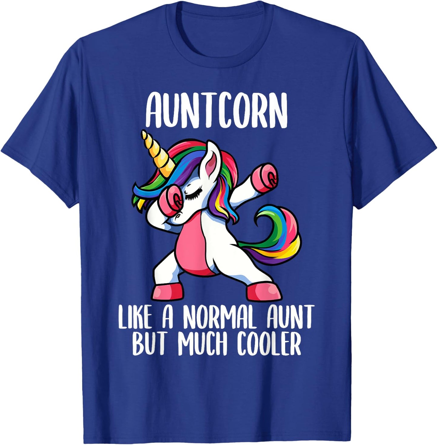 Unicorn Aunt Girl Birthday Party Apparel, AuntCorn Cute T-Shirt - T-Shirt | Royal