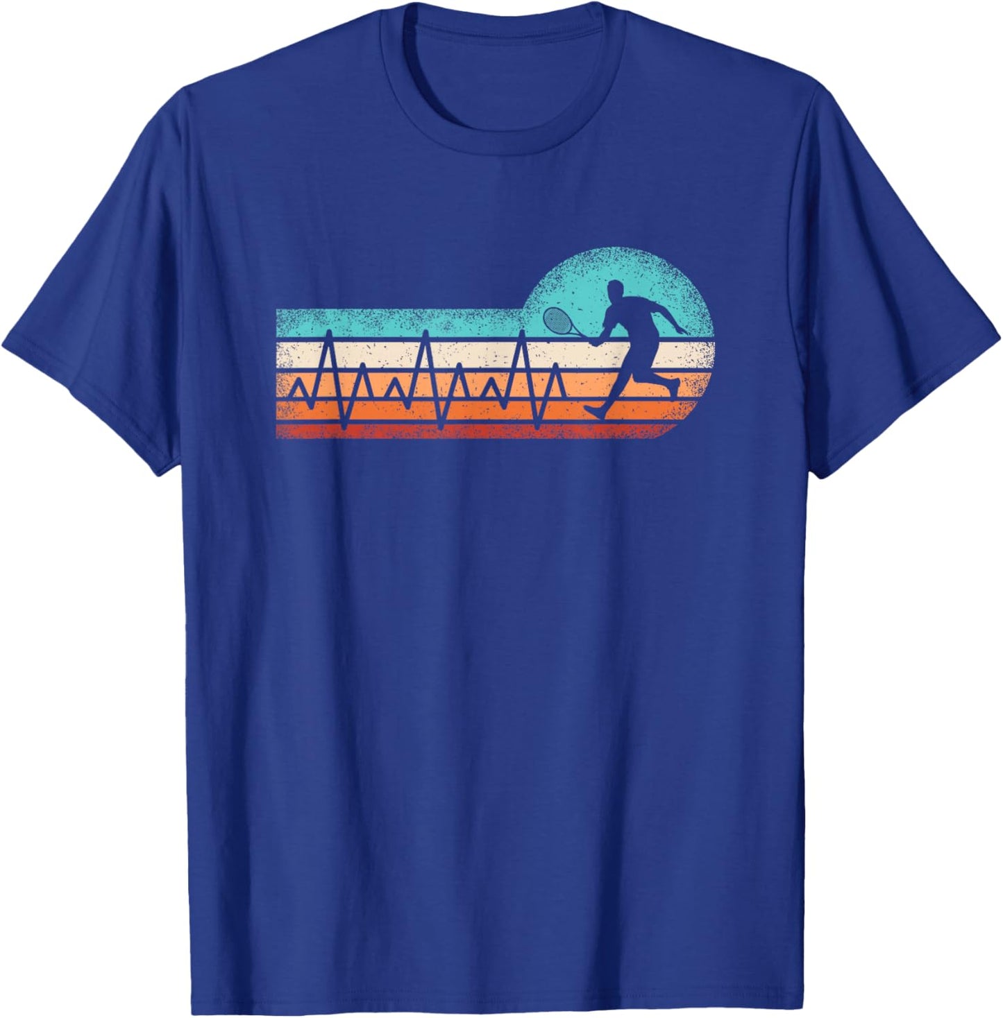 Retro Tennis Heartbeat Tennis Lover Men Boys Kids T-Shirt - T-Shirt | Royal