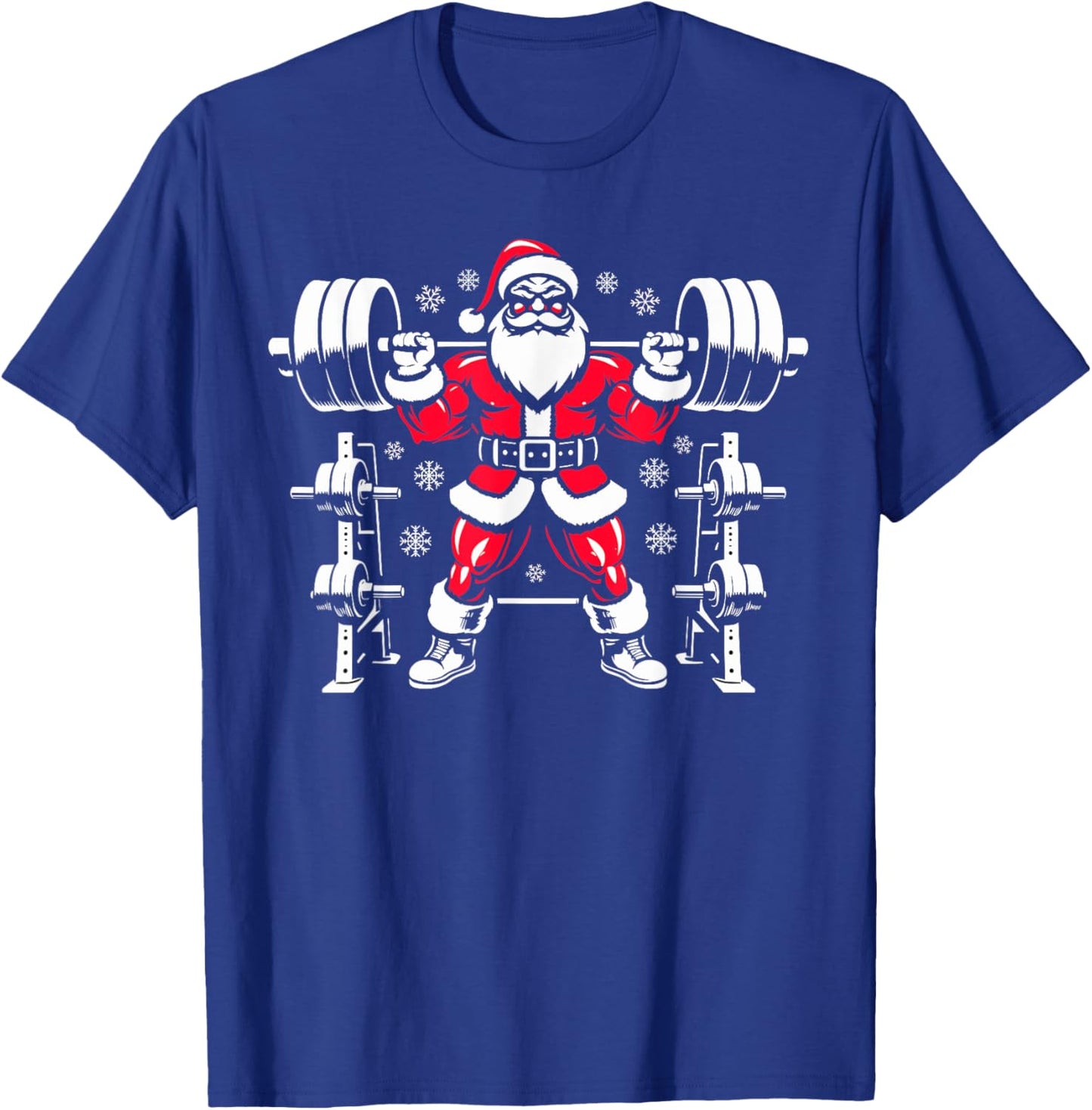 Funny Christmas Lifting Santa Claus Gym Workout Deadlift T-Shirt - T-Shirt | Royal
