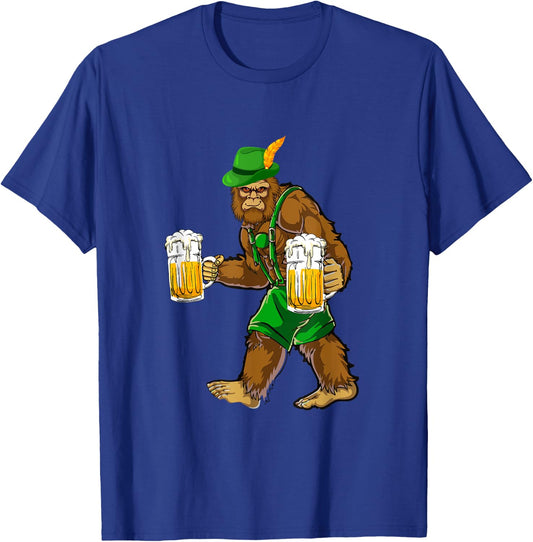 Bigfoot Lederhosen Funny Oktoberfest Men Prost Beer Mug T-Shirt - T-Shirt | Royal