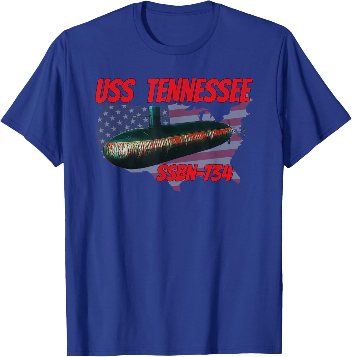 USS Tennessee SSBN-734 Submarine Veterans Day Father Grandpa T-Shirt - T-Shirt | Royal