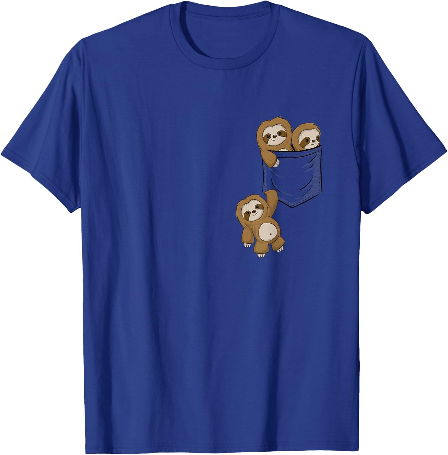 for Sloth Lovers Cute Kawaii Baby Sloths in Pocket T-Shirt - T-Shirt | Royal