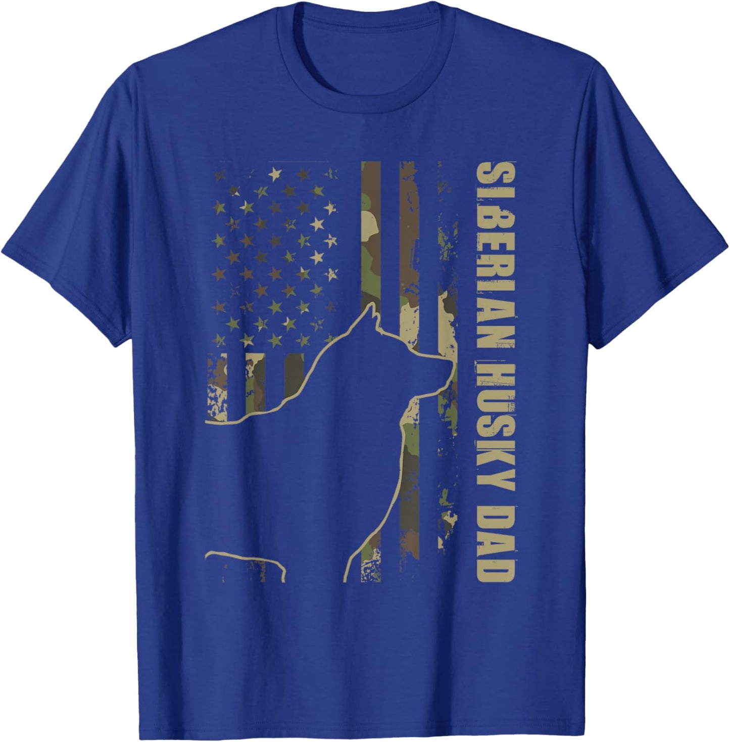 Siberian Husky Dad - Patriotic USA Dog Lover Pet Trainer Women Kids T-Shirt - T-Shirt | Royal