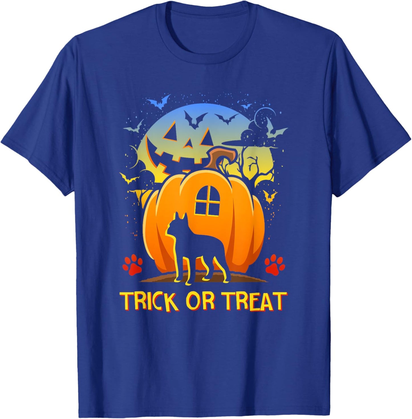 Boston Terrier Happy Halloween Costume Dog Boo Dogs Men Women Kids T-Shirt - T-Shirt | Royal