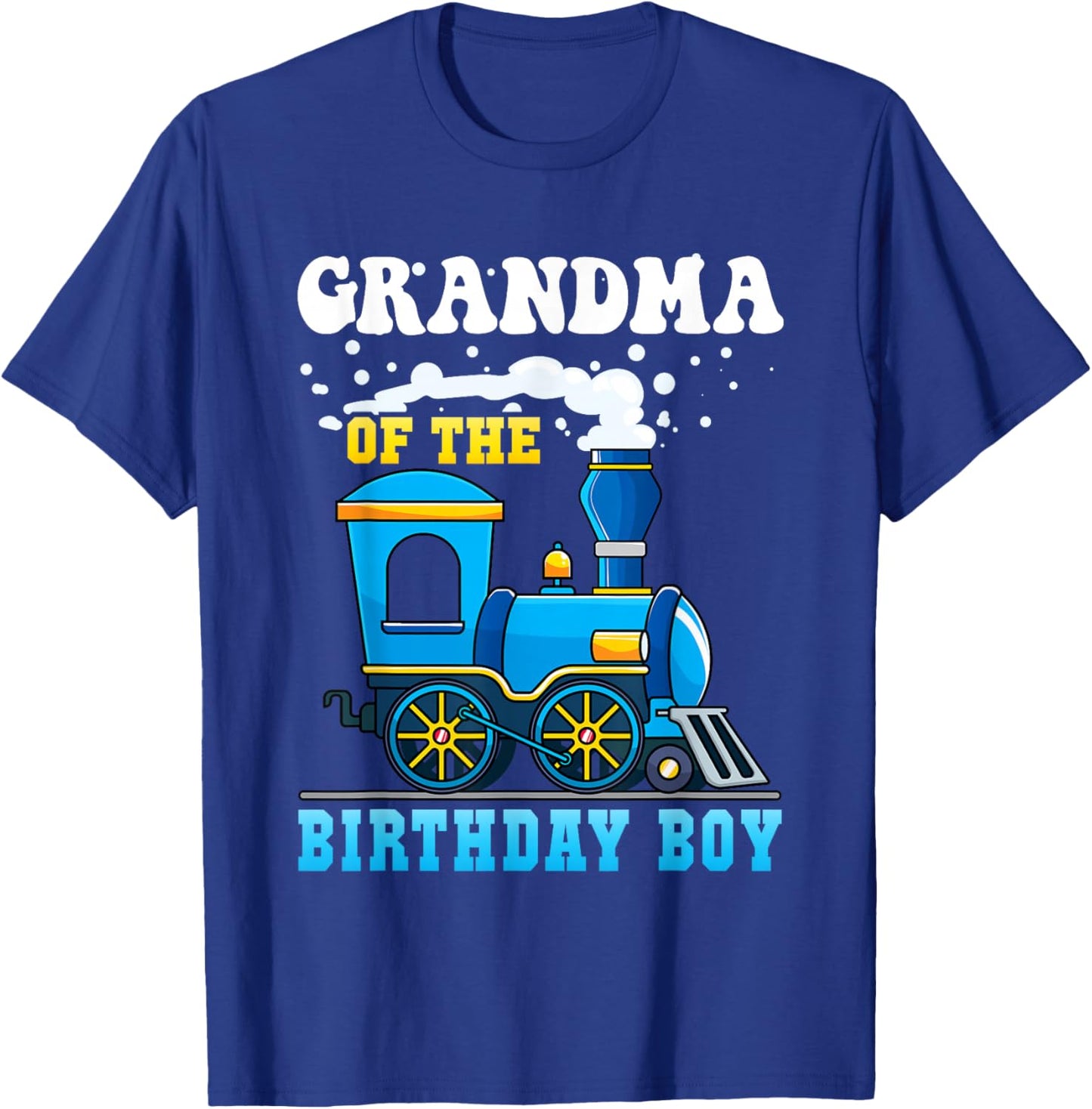 Grandma of the Birthday Boy Train Lover Family Matching T-Shirt - T-Shirt | Royal