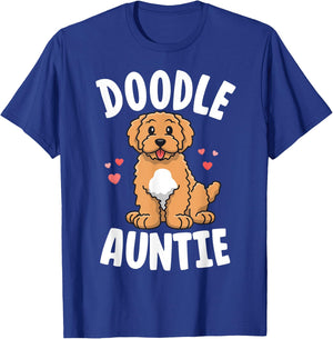 Doodle Auntie Goldendoodle Shirts Women Kawaii Dog Aunt T-Shirt - T-Shirt | Royal