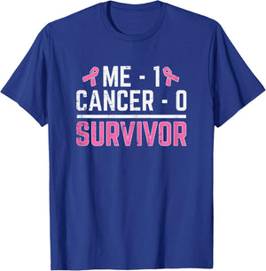 Me 1 Cancer 0 Survivor Breast Cancer Awareness Women T-Shirt - T-Shirt | Royal