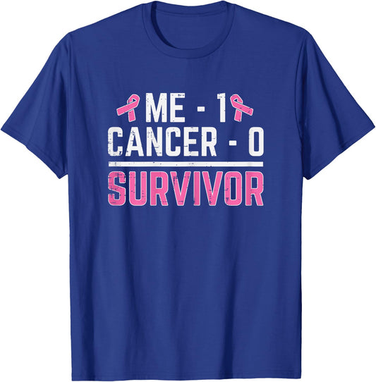 Me 1 Cancer 0 Survivor Breast Cancer Awareness Women T-Shirt - T-Shirt | Royal