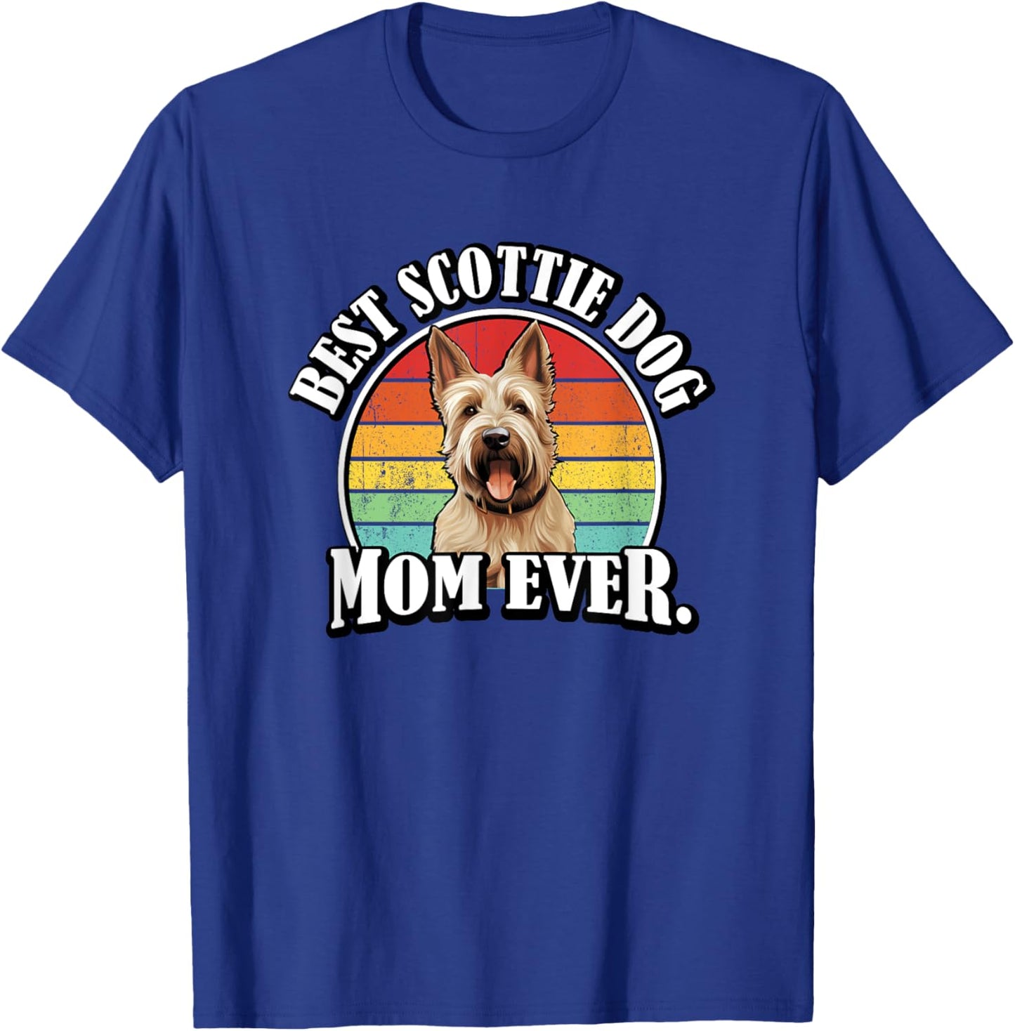 Retro Vintage Wheaten Tan Beige Best Mom Scottie Dog Lover T-Shirt - T-Shirt | Royal