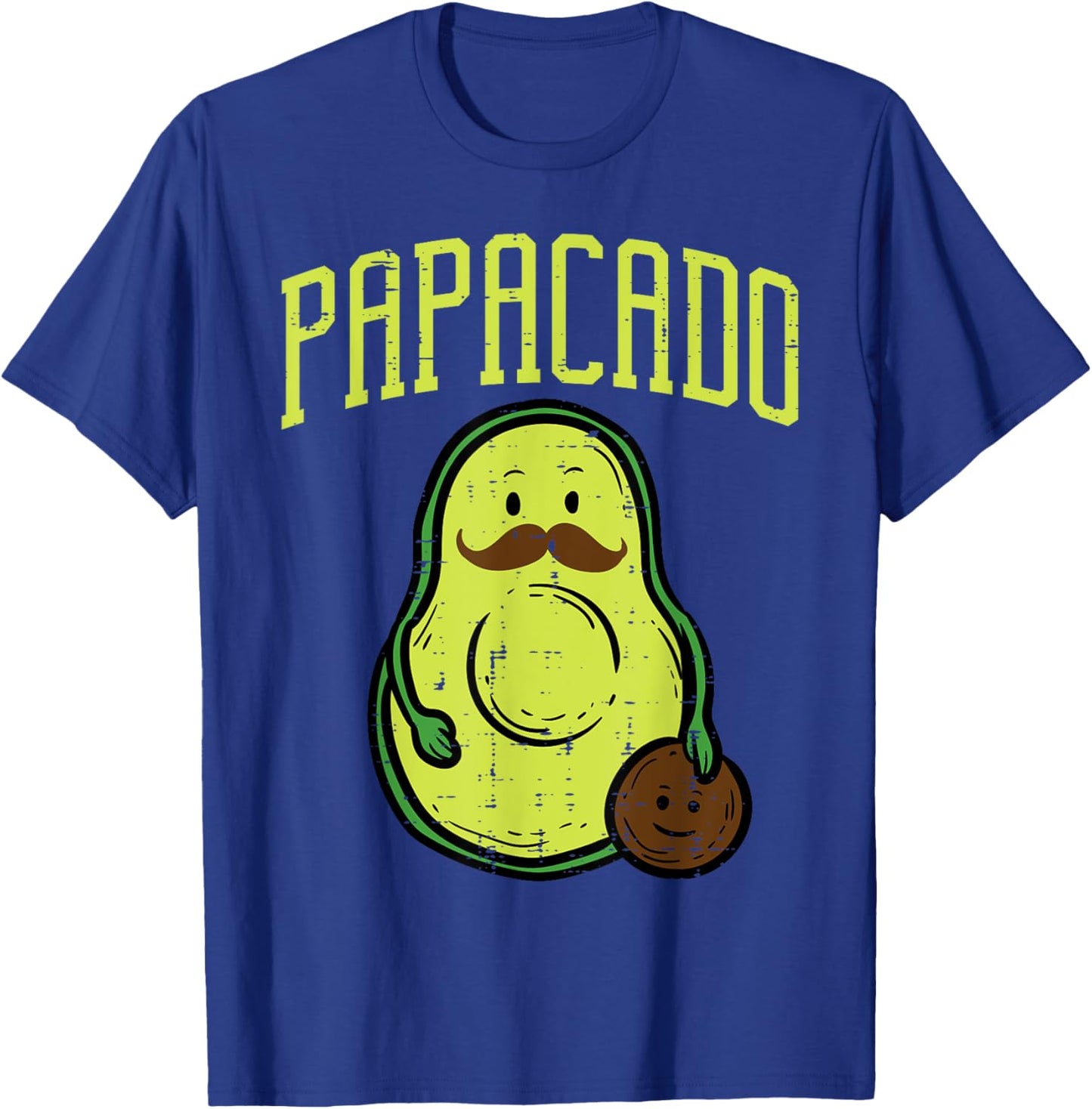 Fathers Day Papacado Papa Avocado Funny Vegan Guacamole Dad T-Shirt - T-Shirt | Royal