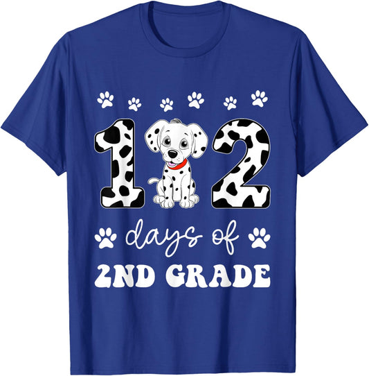 102 Day Of 2nd Grade 100 Days Smarter Dalmatian Dog Lovers Women Girls Kids T-Shirt - T-Shirt | Royal
