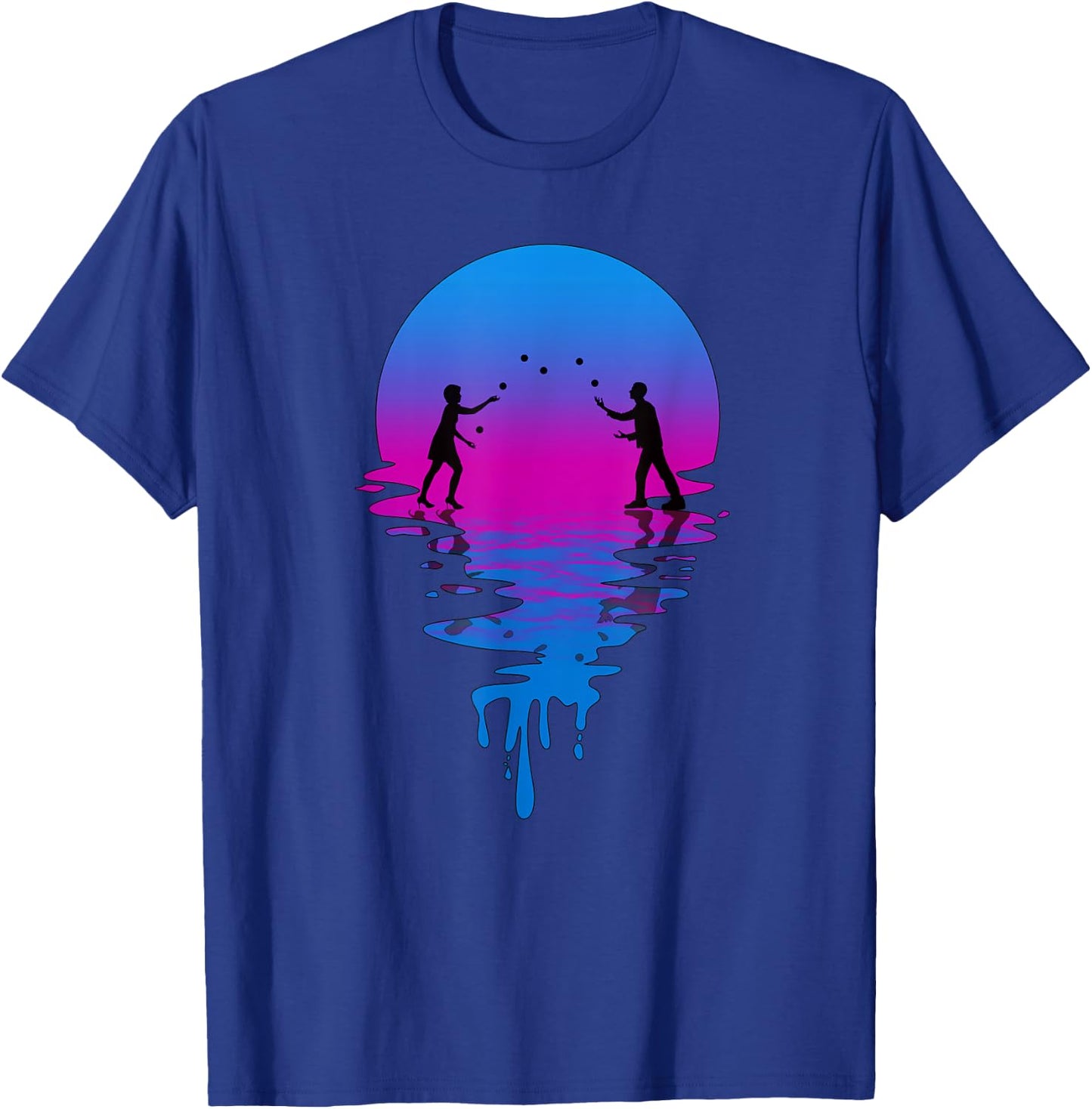 Vintage Retro Sunset Juggling T-Shirt - T-Shirt | Royal