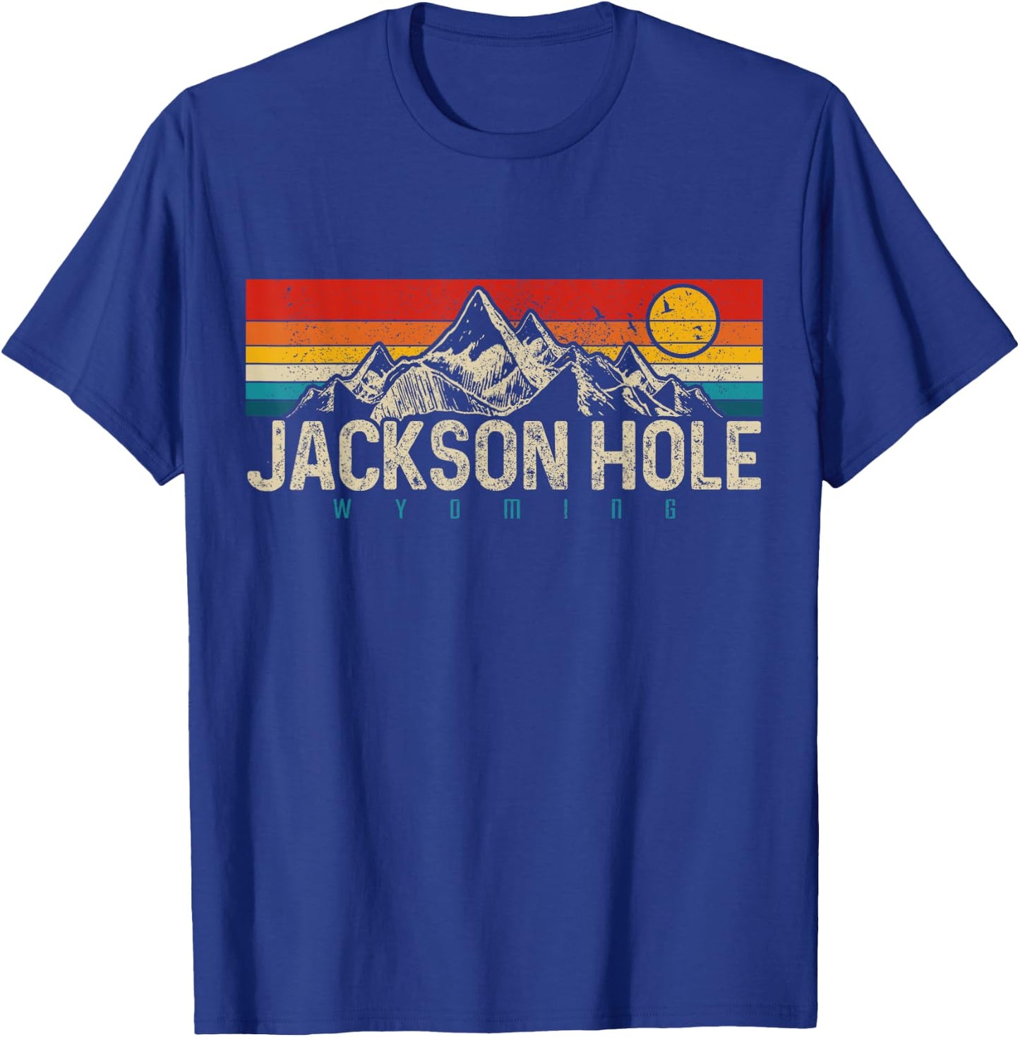 Jackson Hole Wyoming Vintage Mountains Pride Gift T-Shirt - T-Shirt | Royal