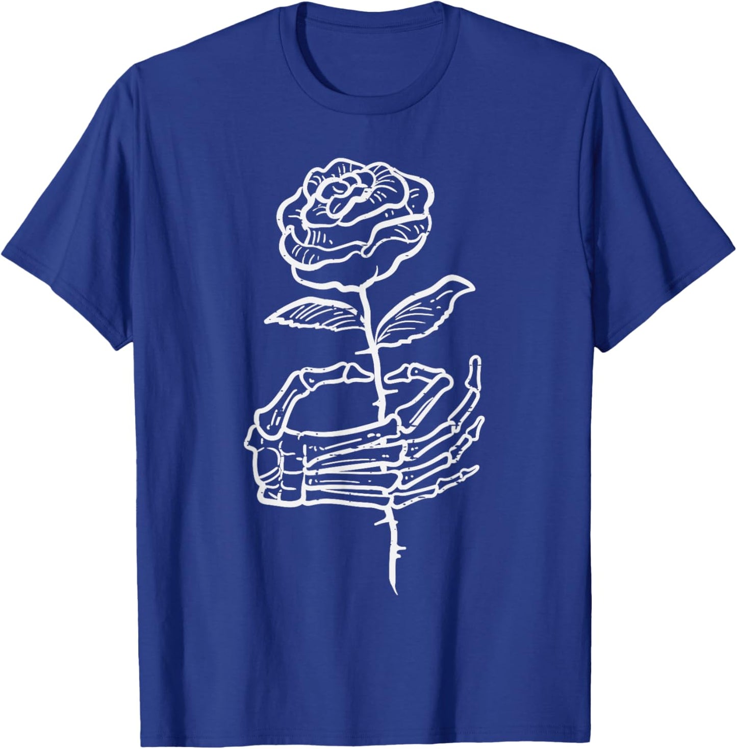 Halloween Skeleton Hand Rose Goth Costume Women Men Kids Boy T-Shirt - T-Shirt | Royal