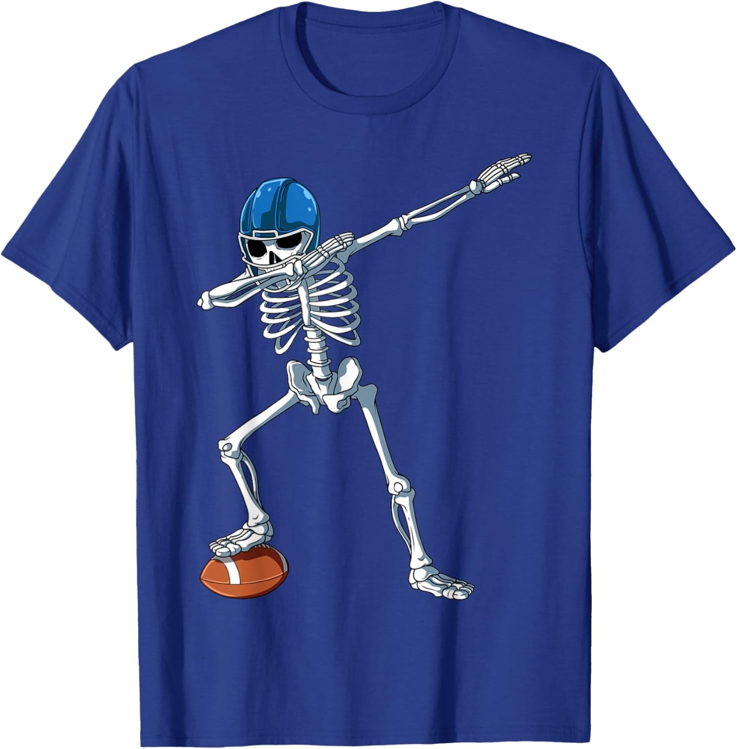 Dabbing Skeleton Football Dabbing Football Player Halloween T-Shirt - T-Shirt | Royal